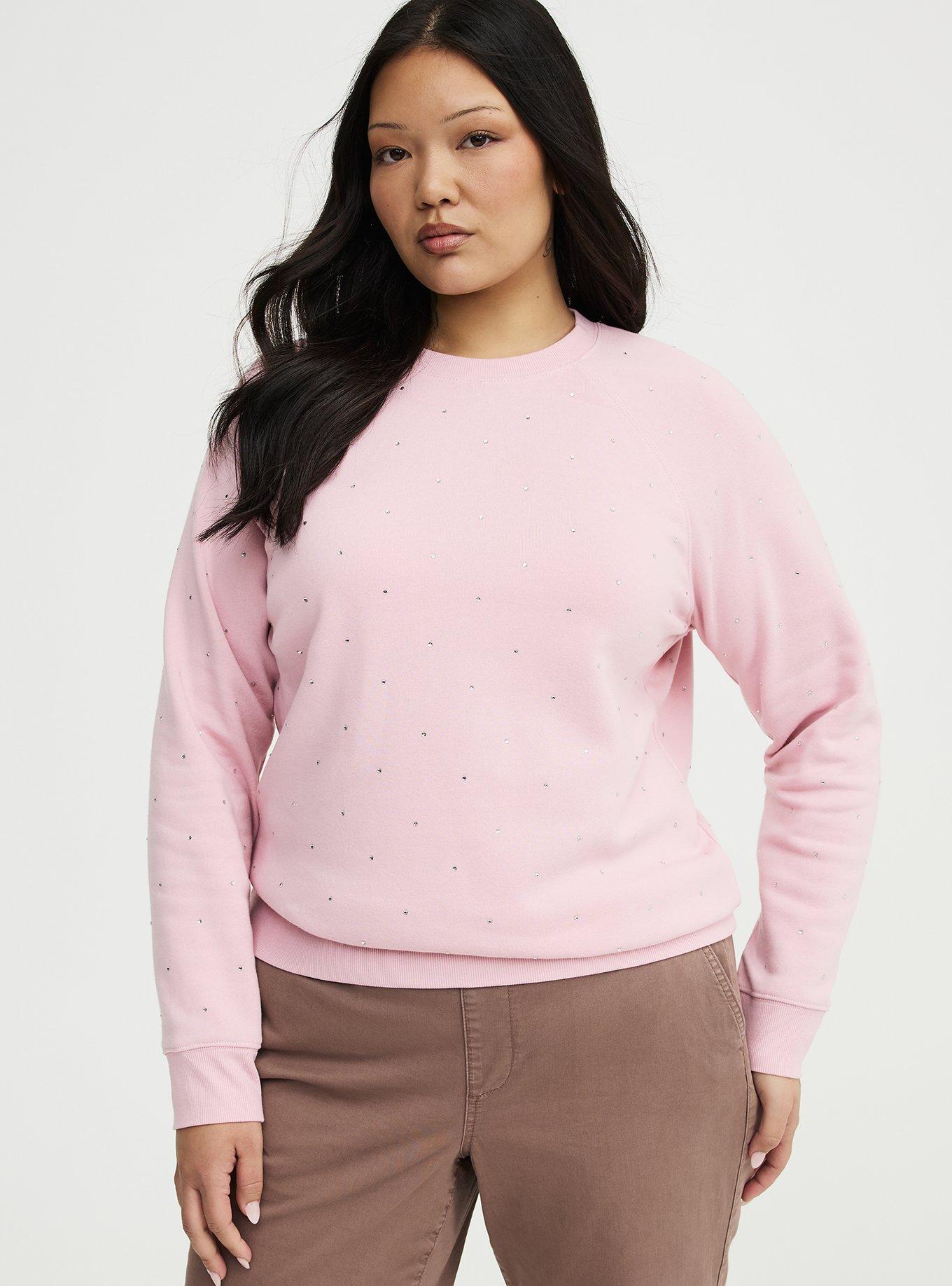 Plus Size Cozy Fleece Raglan Sweatshirt, BLEACHED MAUVE, hi-res