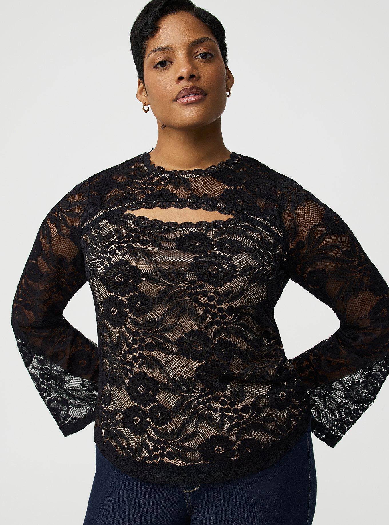 Plus Size - Keyhole Lace Top - Torrid