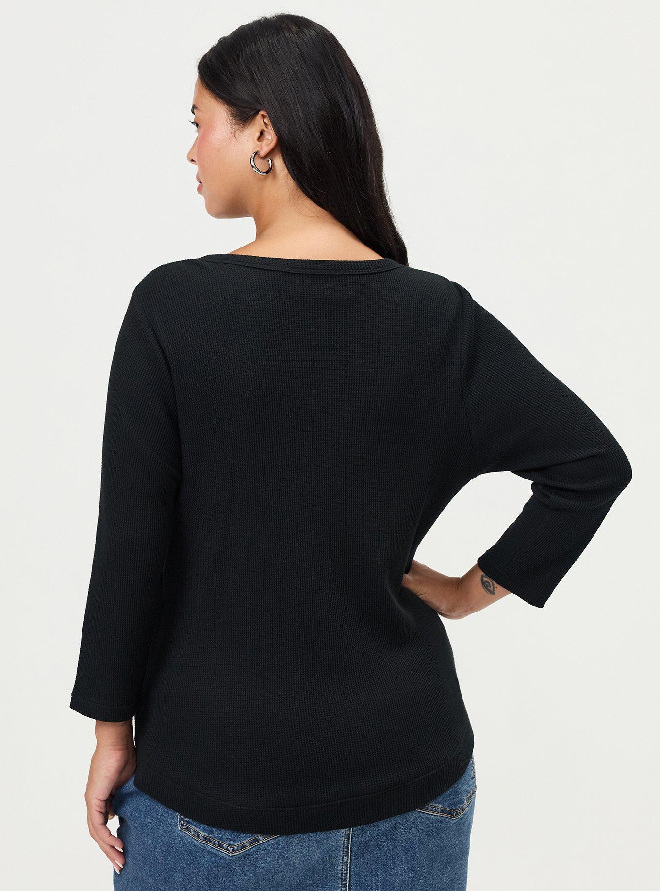 Thermal Henley Top, DEEP BLACK, alternate