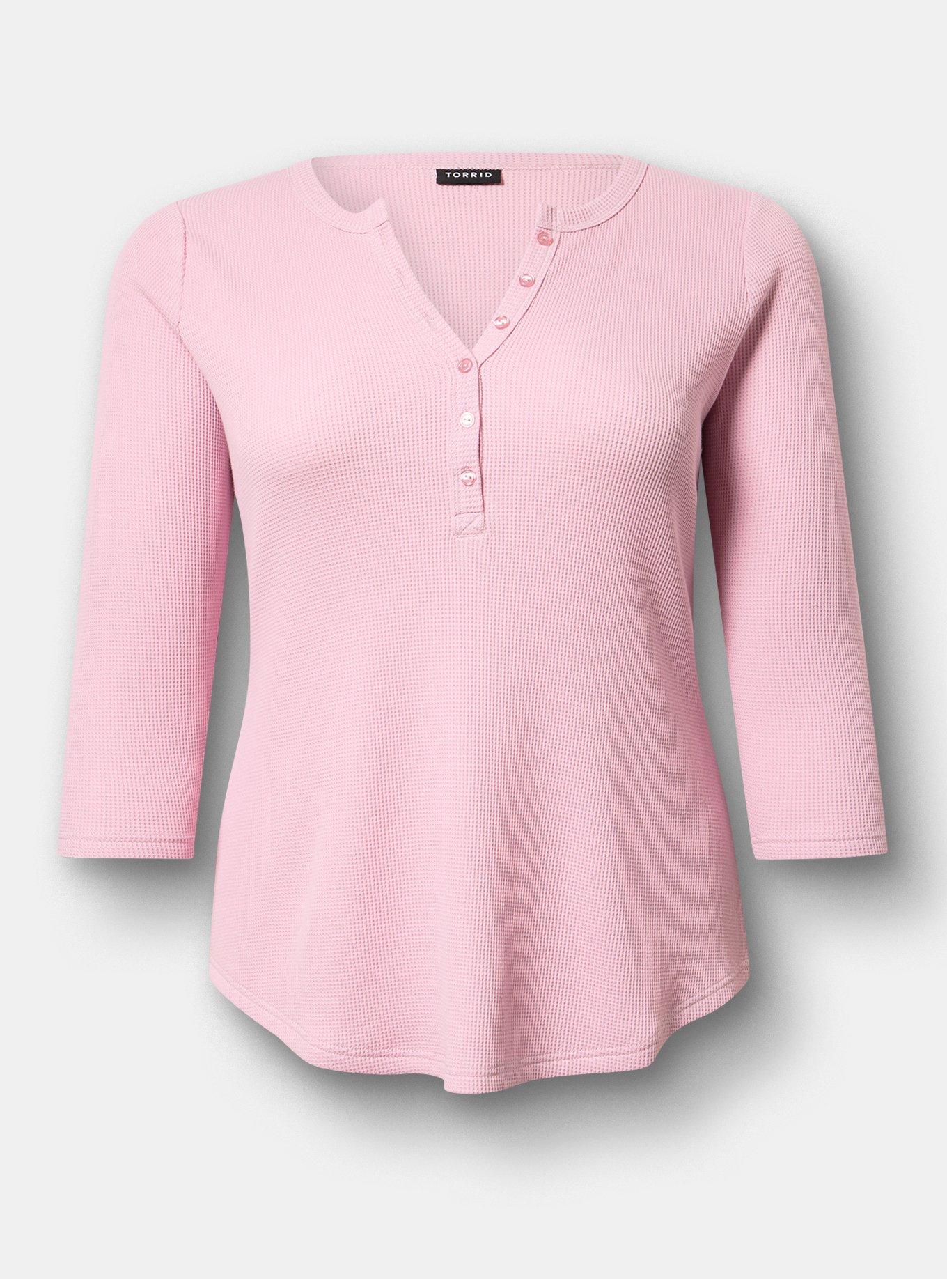 Thermal Henley Top, FRAGRANT LILAC, flat