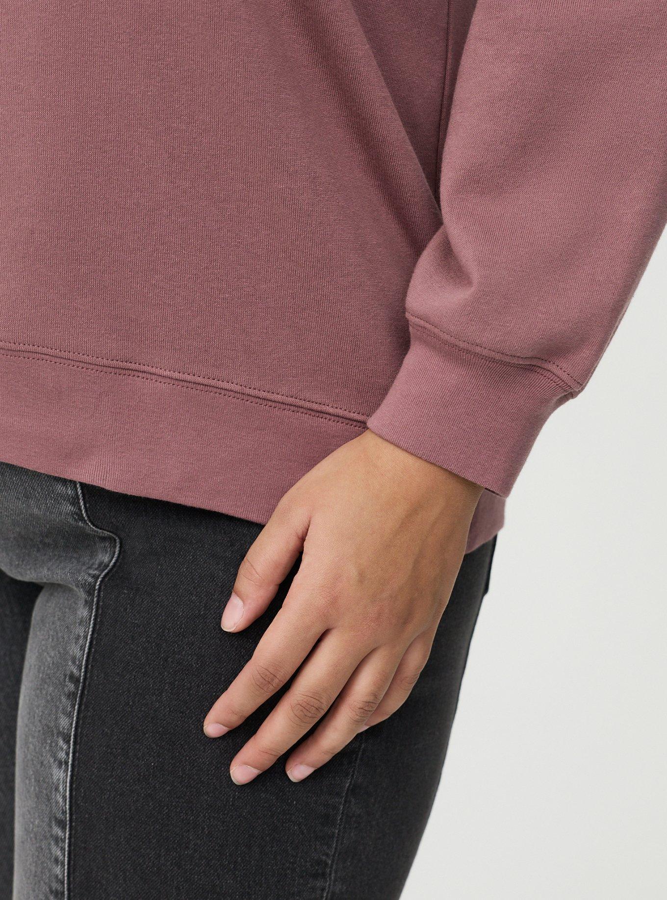 Cozy Fleece Pleated Sweatshirt, ROSE TAUPE, alternate