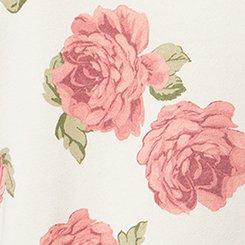 Cozy Fleece Pleated Sweatshirt, FLOATING ROSES FLORAL BIRCH, swatch