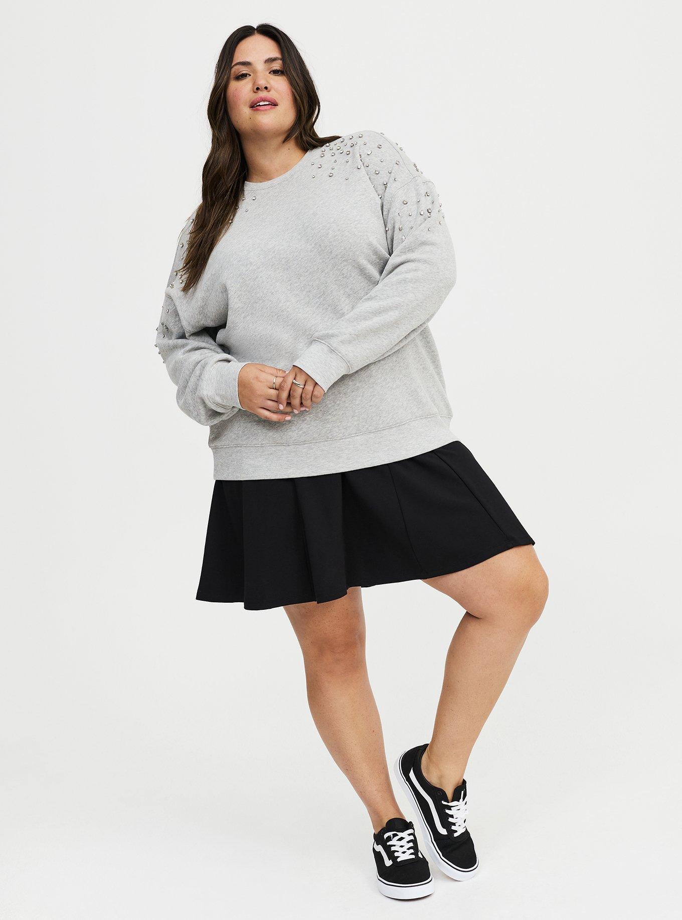 Embellished Fleece Crew Sweatshirt