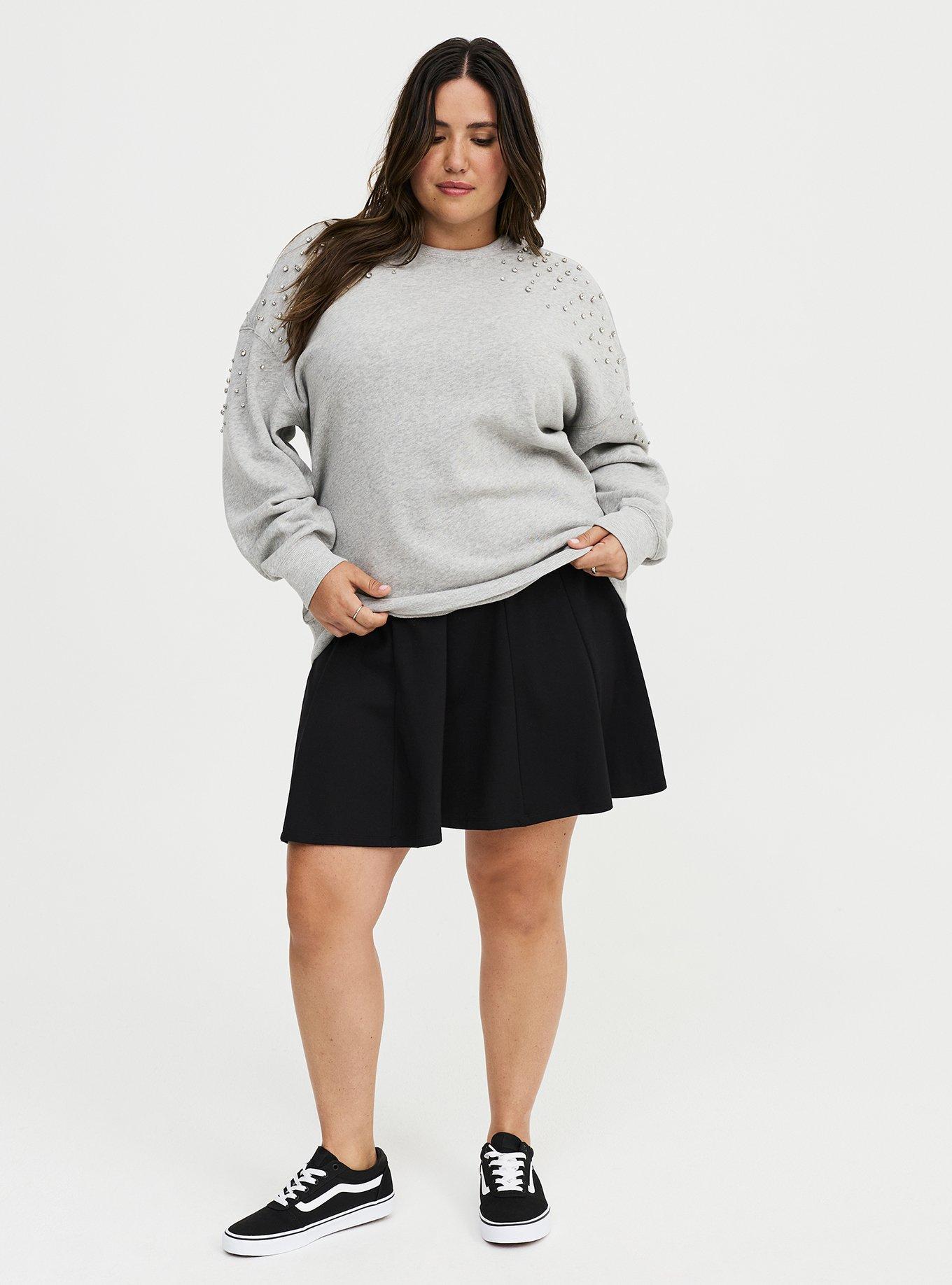 Embellished Fleece Crew Sweatshirt