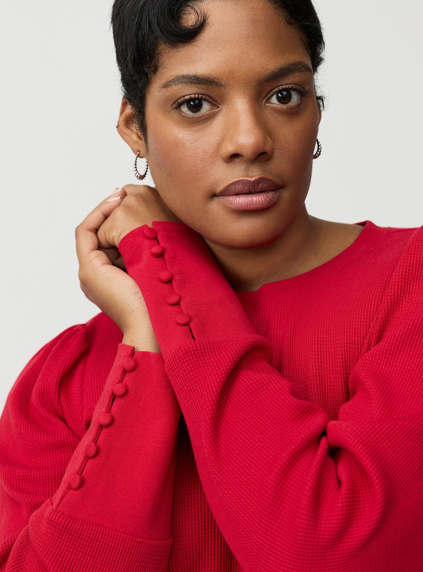 Thermal Crew Puff Sleeve Top