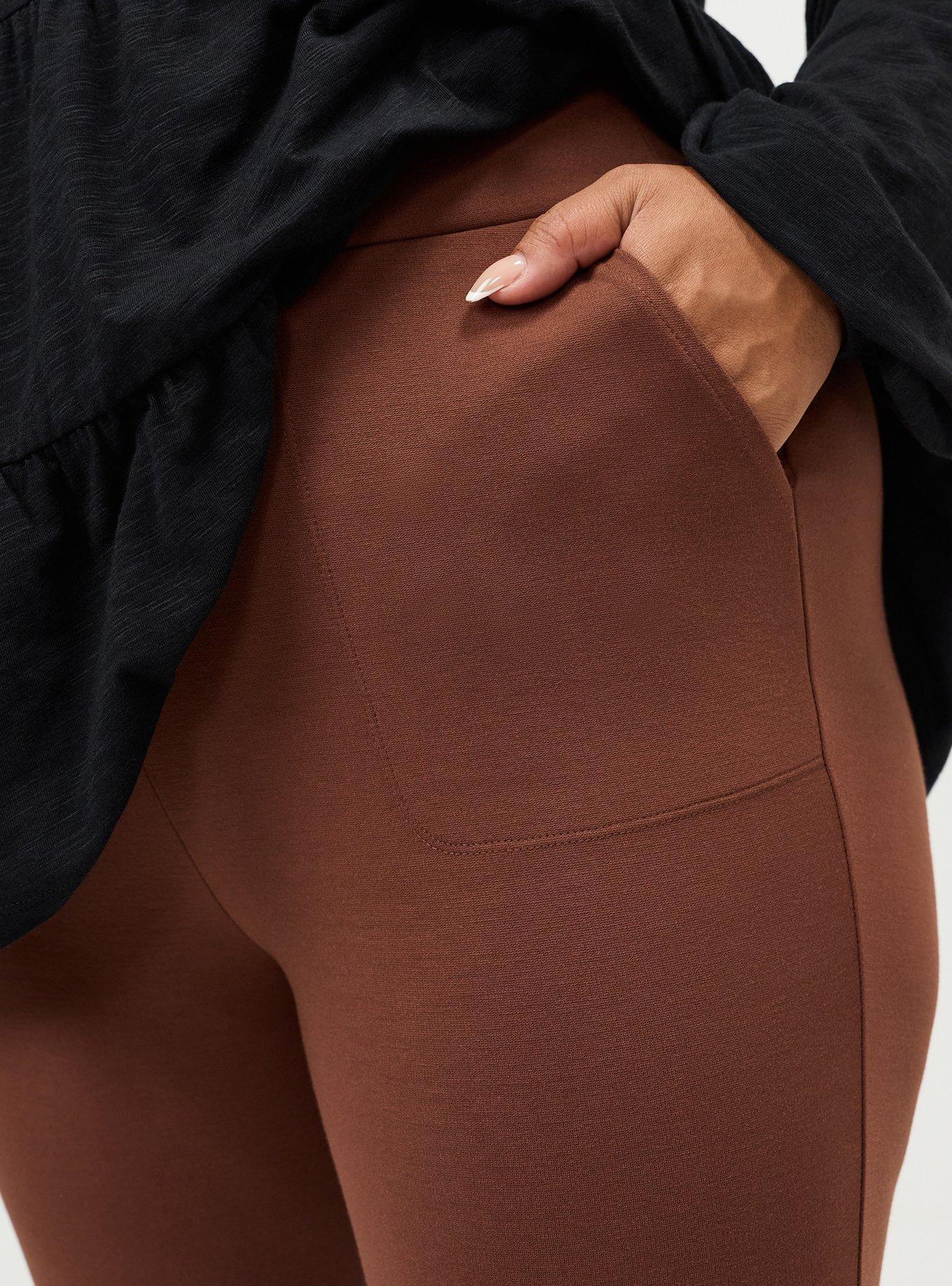 Full-Length Pocket Ponte Legging, CAPPUCCINO, alternate