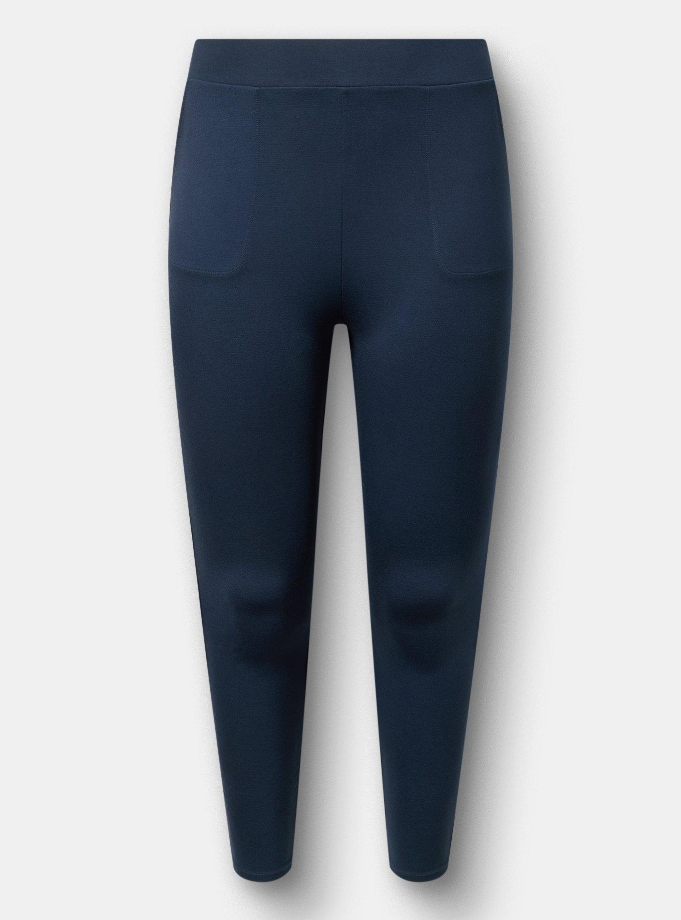Full-Length Pocket Ponte Legging, TOTAL ECLIPSE, flat