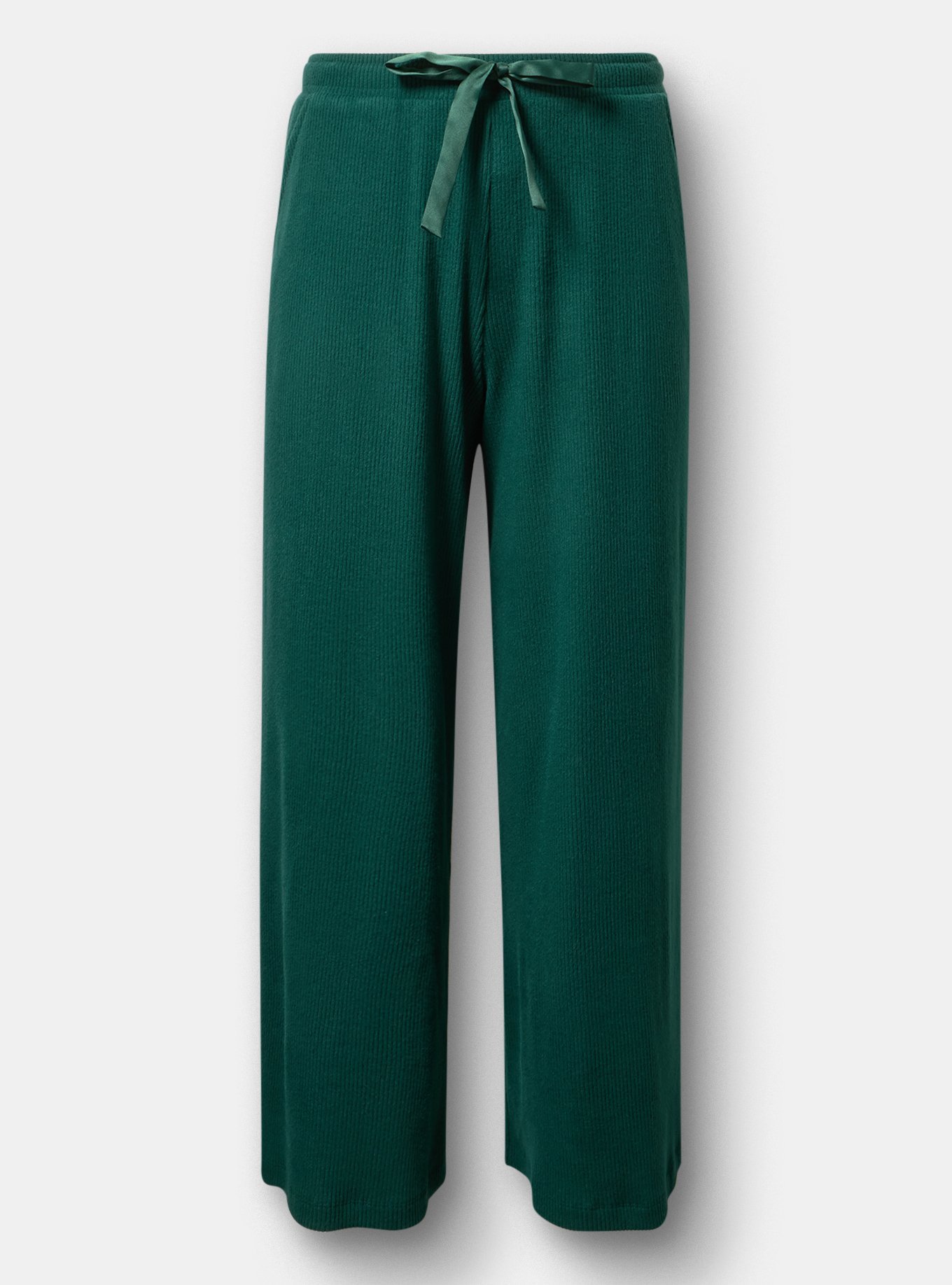 Rib Hacci Wide-Leg Lounge Pant, BOTANICAL GARDEN, flat