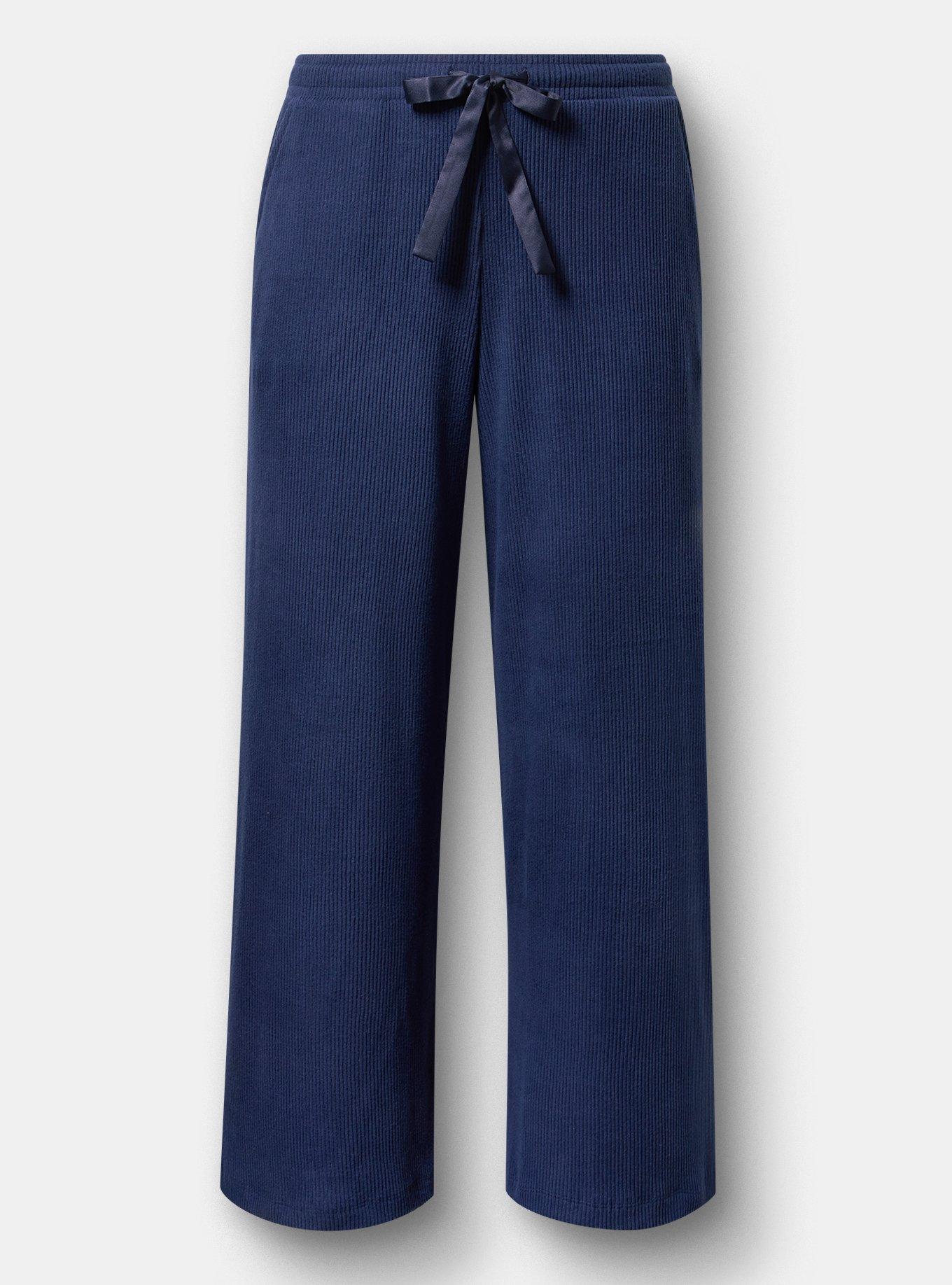 Rib Hacci Wide-Leg Lounge Pant, MEDIEVAL BLUE, hi-res