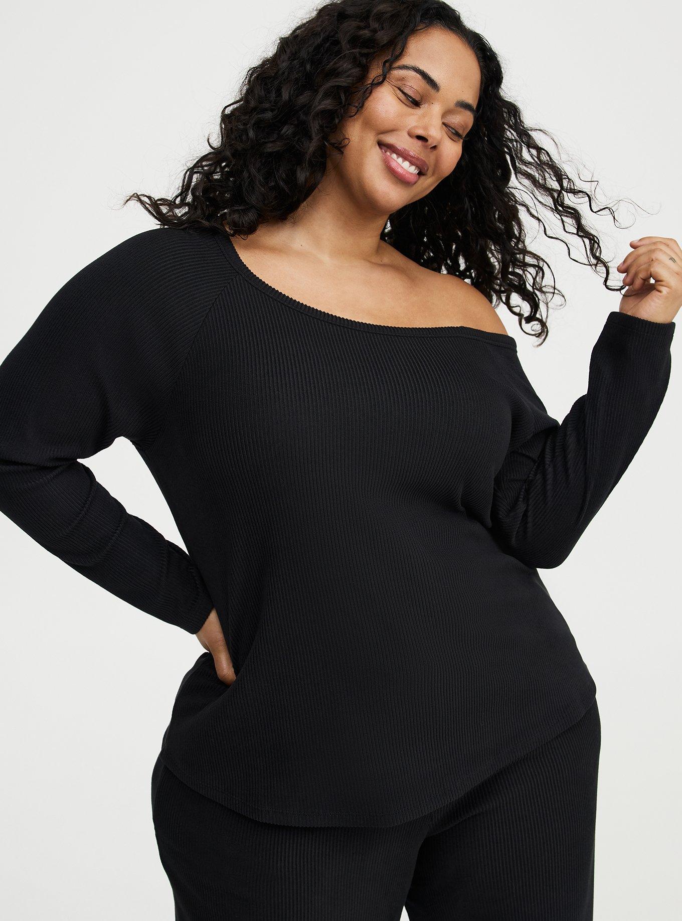 Plus Size - Rib Hacci Off the Shoulder Lounge Top - Torrid