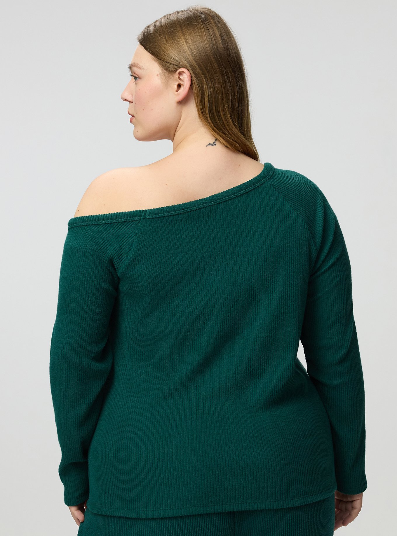 Rib Hacci Off-The-Shoulder Lounge Top, BOTANICAL GARDEN, alternate