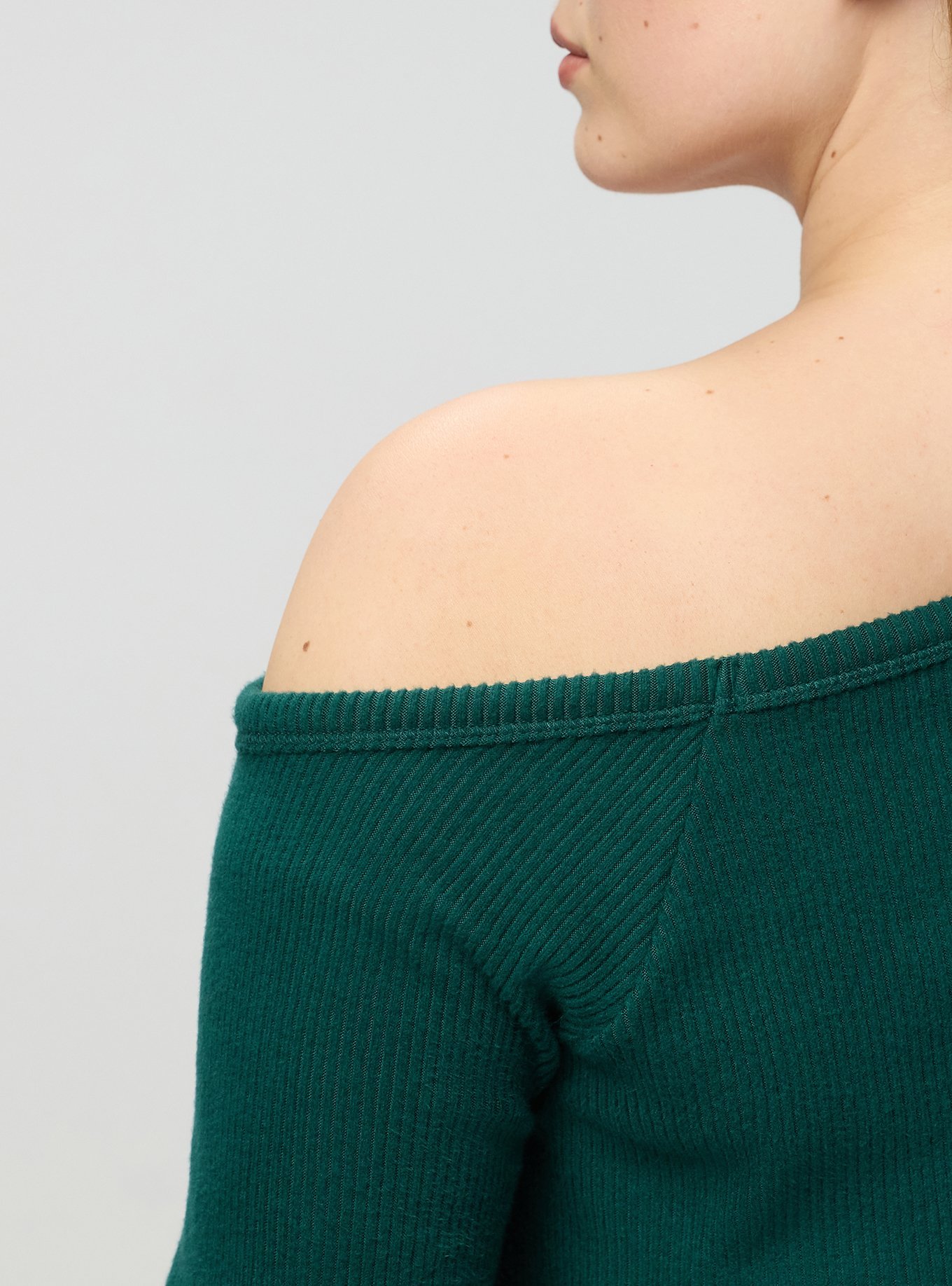 Rib Hacci Off-The-Shoulder Lounge Top, BOTANICAL GARDEN, alternate