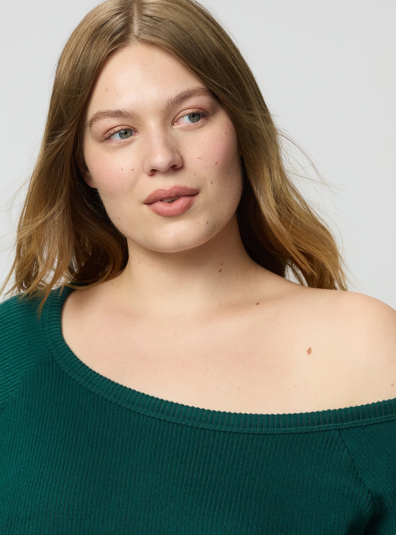 Rib Hacci Off-The-Shoulder Lounge Top, BOTANICAL GARDEN, alternate