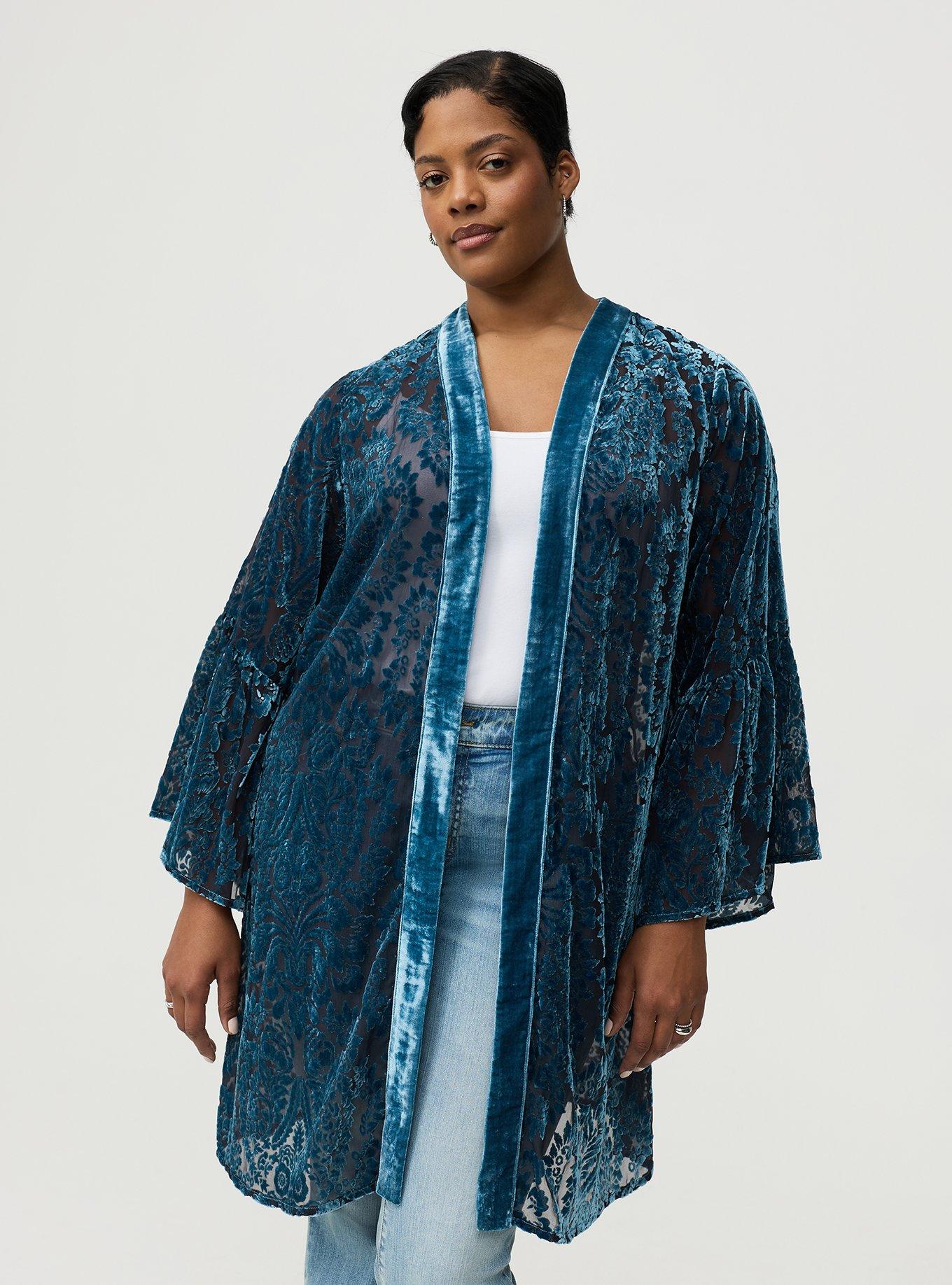 Burnout Velvet Kimono