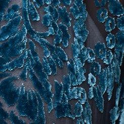 Plus Size Burnout Velvet Kimono, DAMASKED BURNOUT MIDNIGHT, swatch