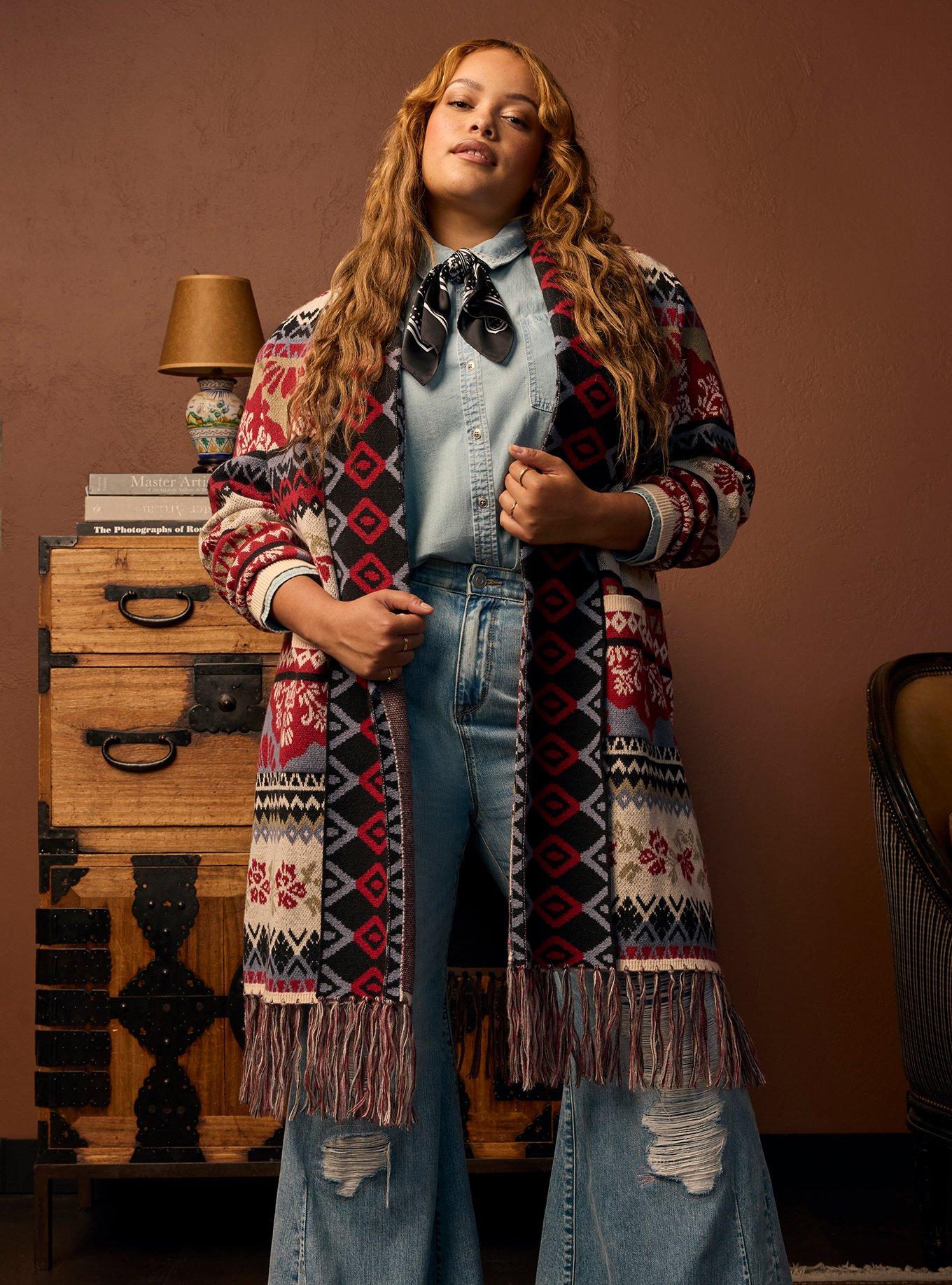 Plus Size - Festi Fringe Cardigan - Torrid