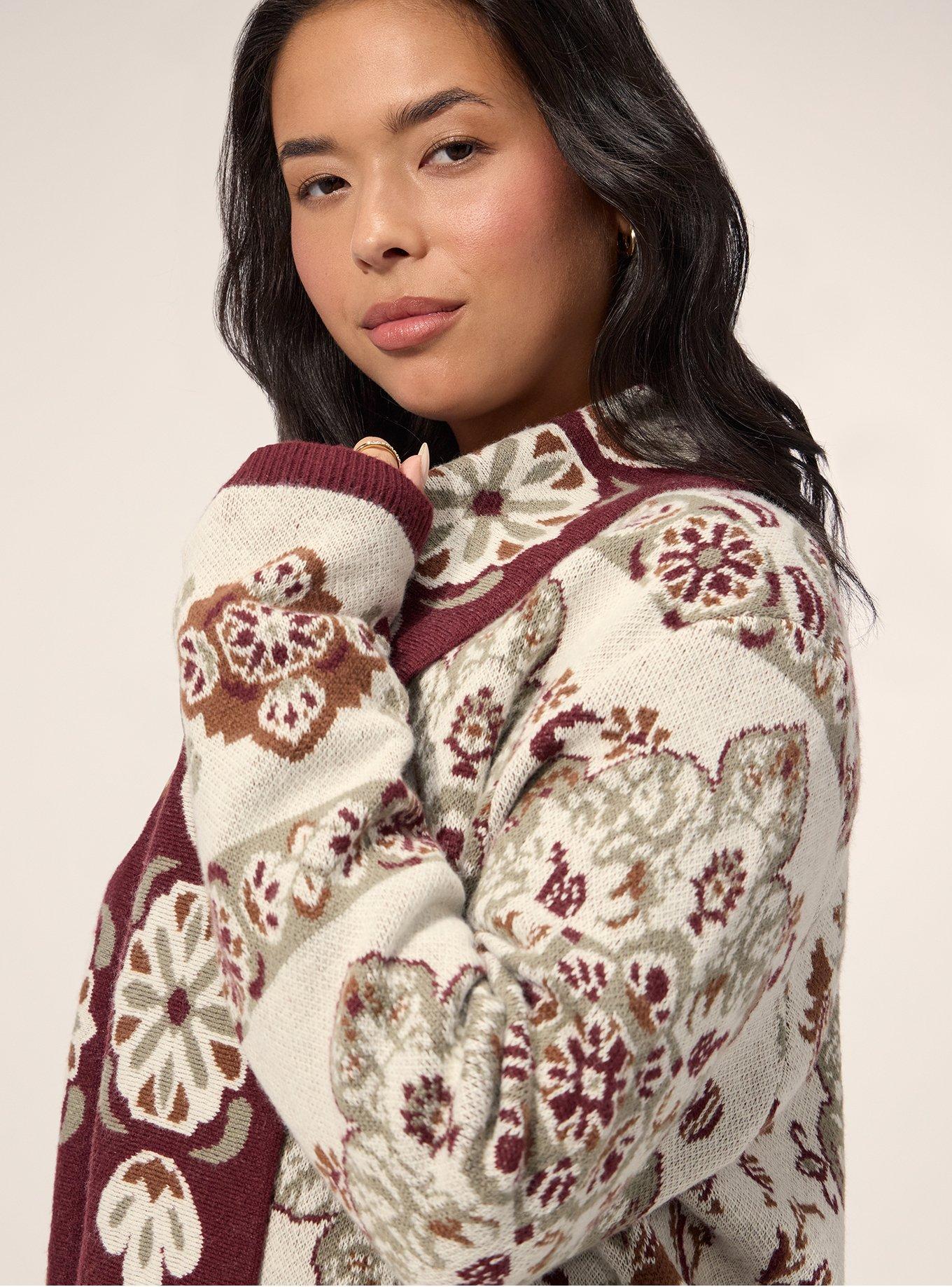 Plus Size Festi Fringe Cardigan, SHANDI MEDALLION ARTWORK 1 NEW, alternate