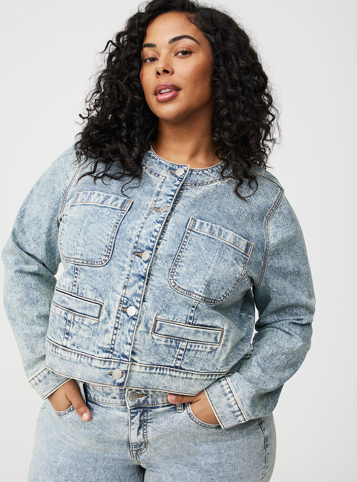 Plus Size - Glitter Denim Jacket - Torrid