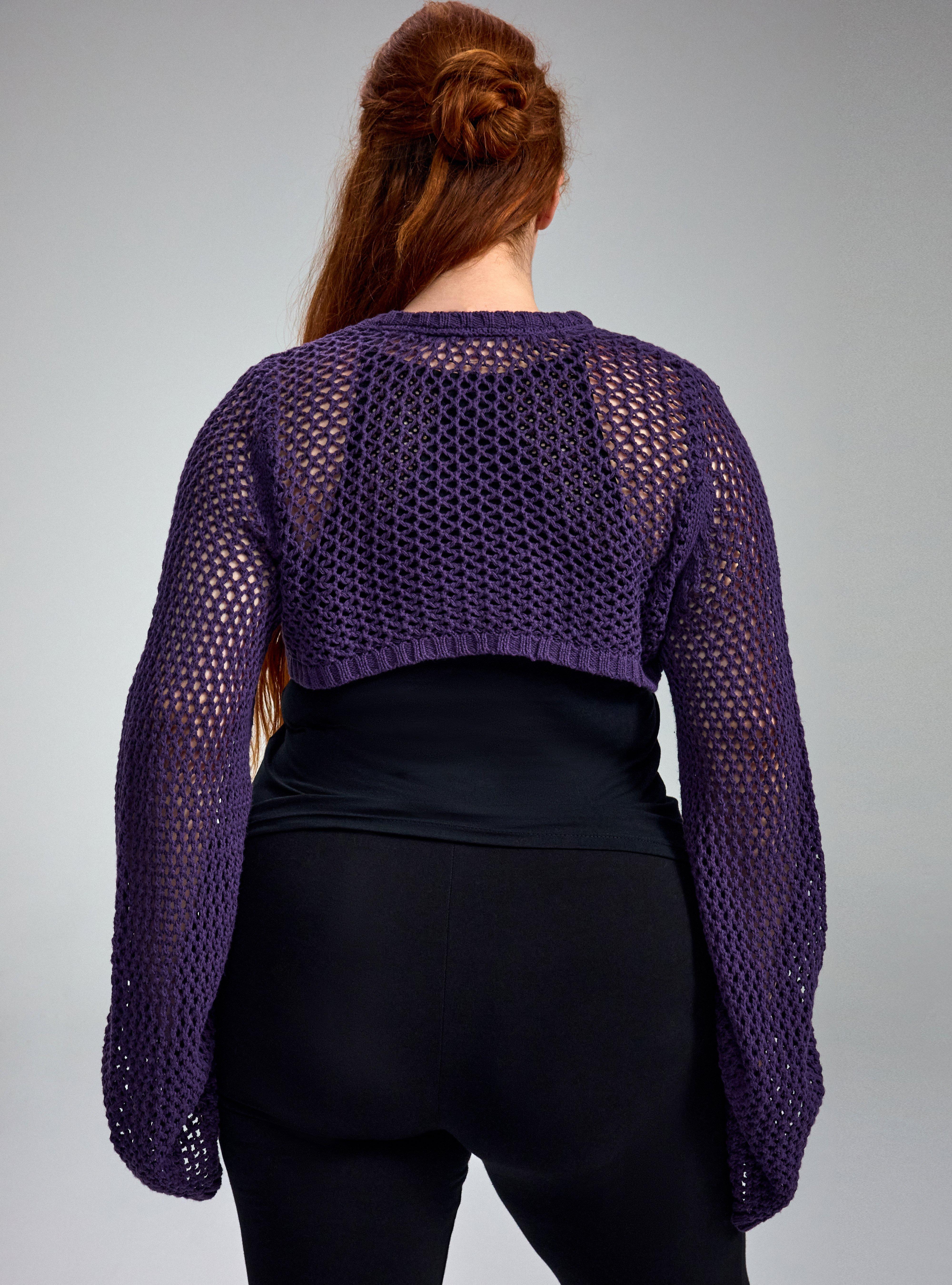 Nightfall Chain Detail Crop Cardigan, GOTHIC GRAPE, alternate