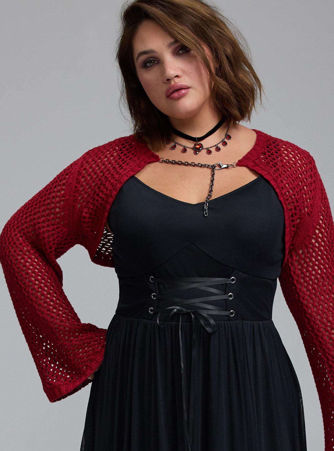 Nightfall Chain Detail Crop Cardigan, Sun Dried Tomato, alternate