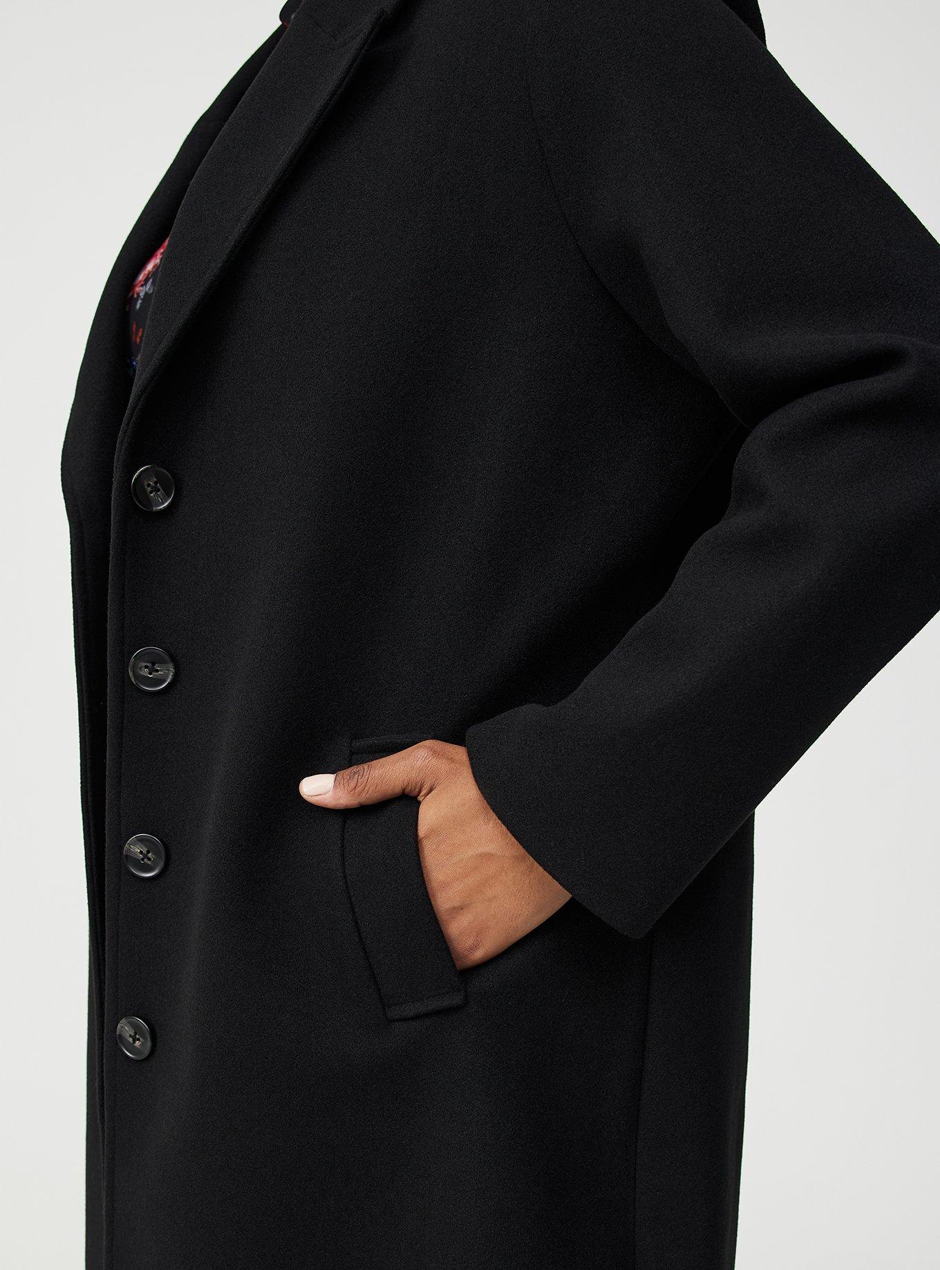 Faux Melton Trench Coat