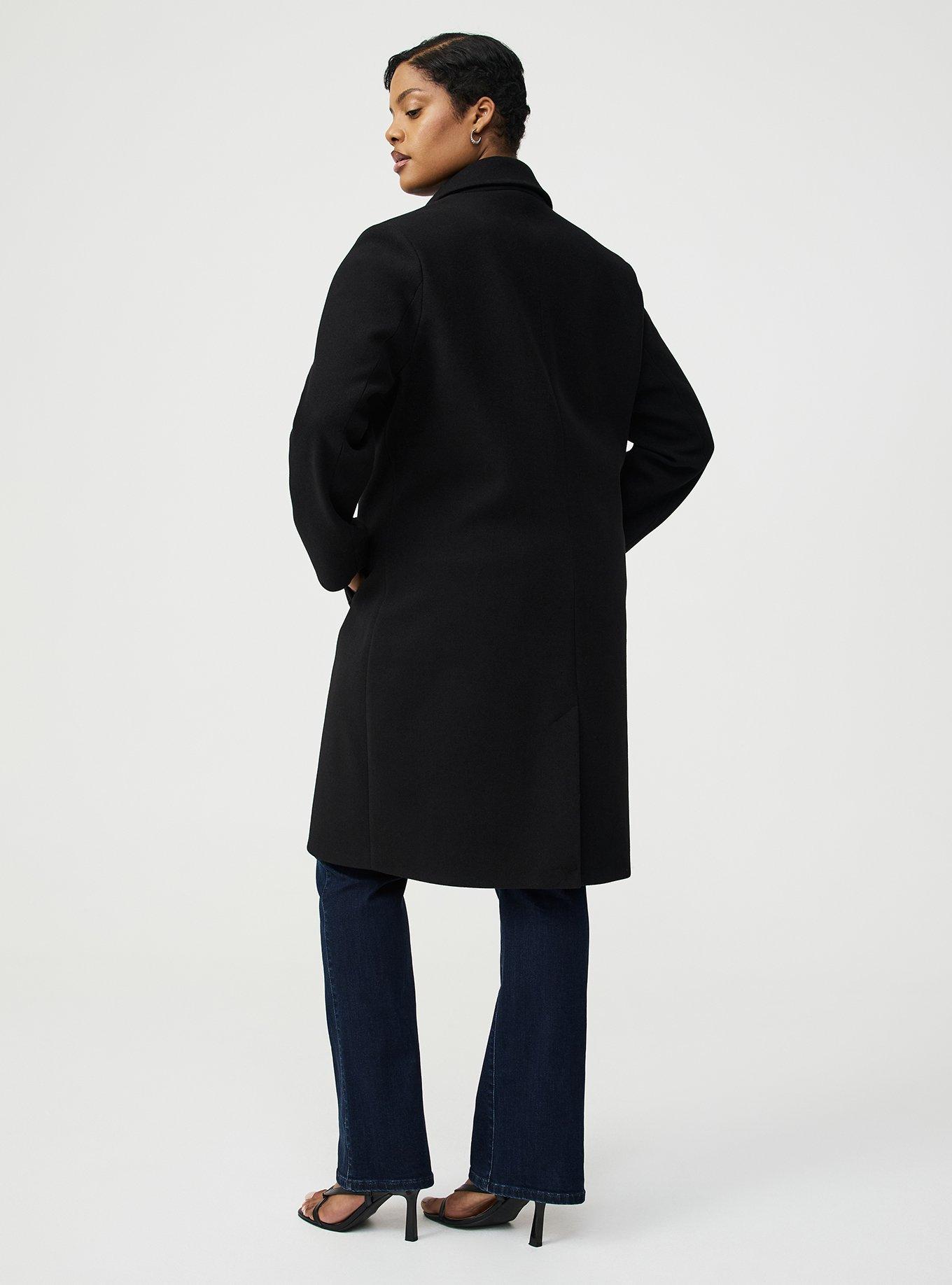 Faux Melton Trench Coat