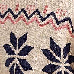 Half Zip Pullover Sweater, WINTER SNOWFLAKES, swatch