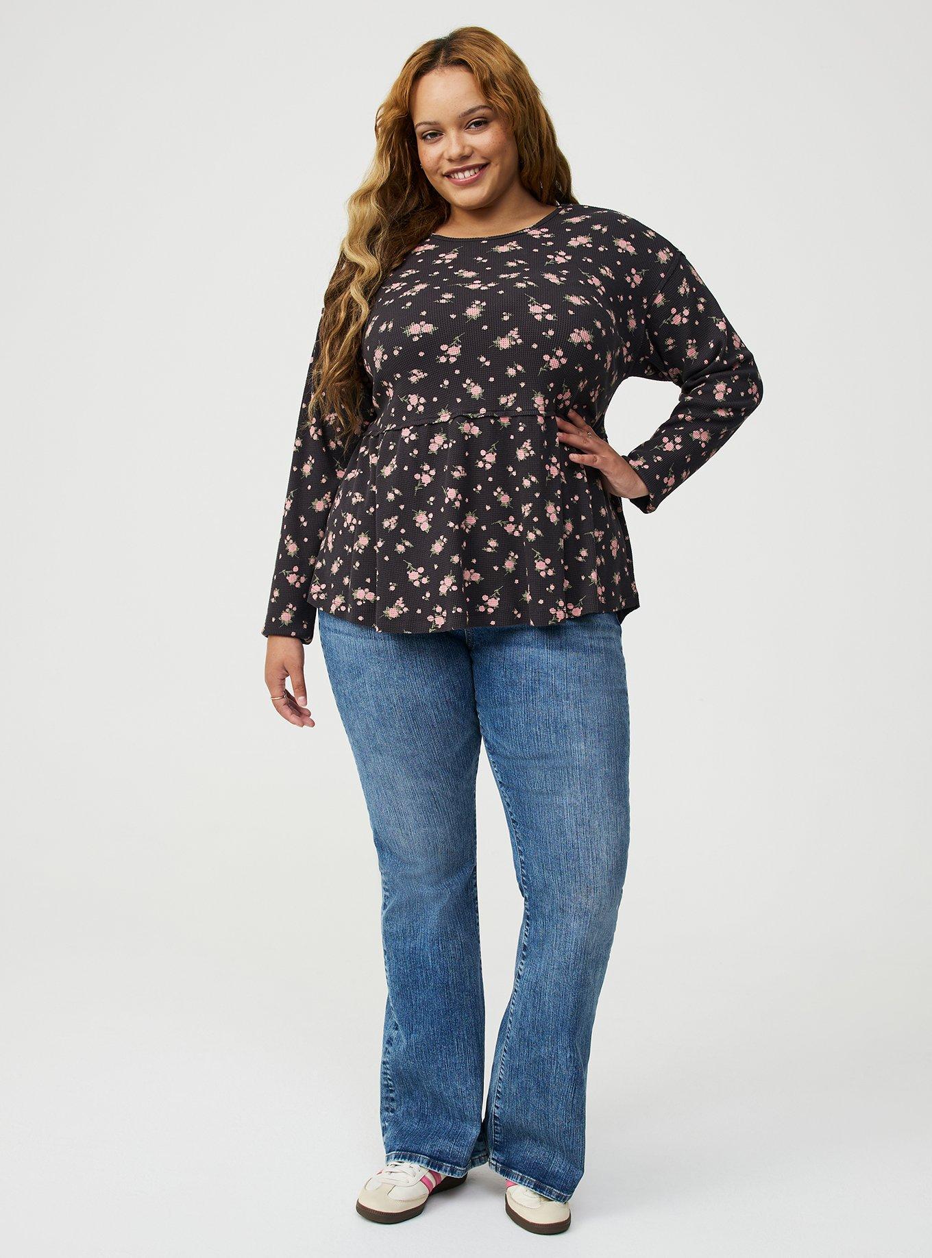 Thermal Crew Long Sleeve Top, WANNA DITSY FLORAL PHANTOM, alternate