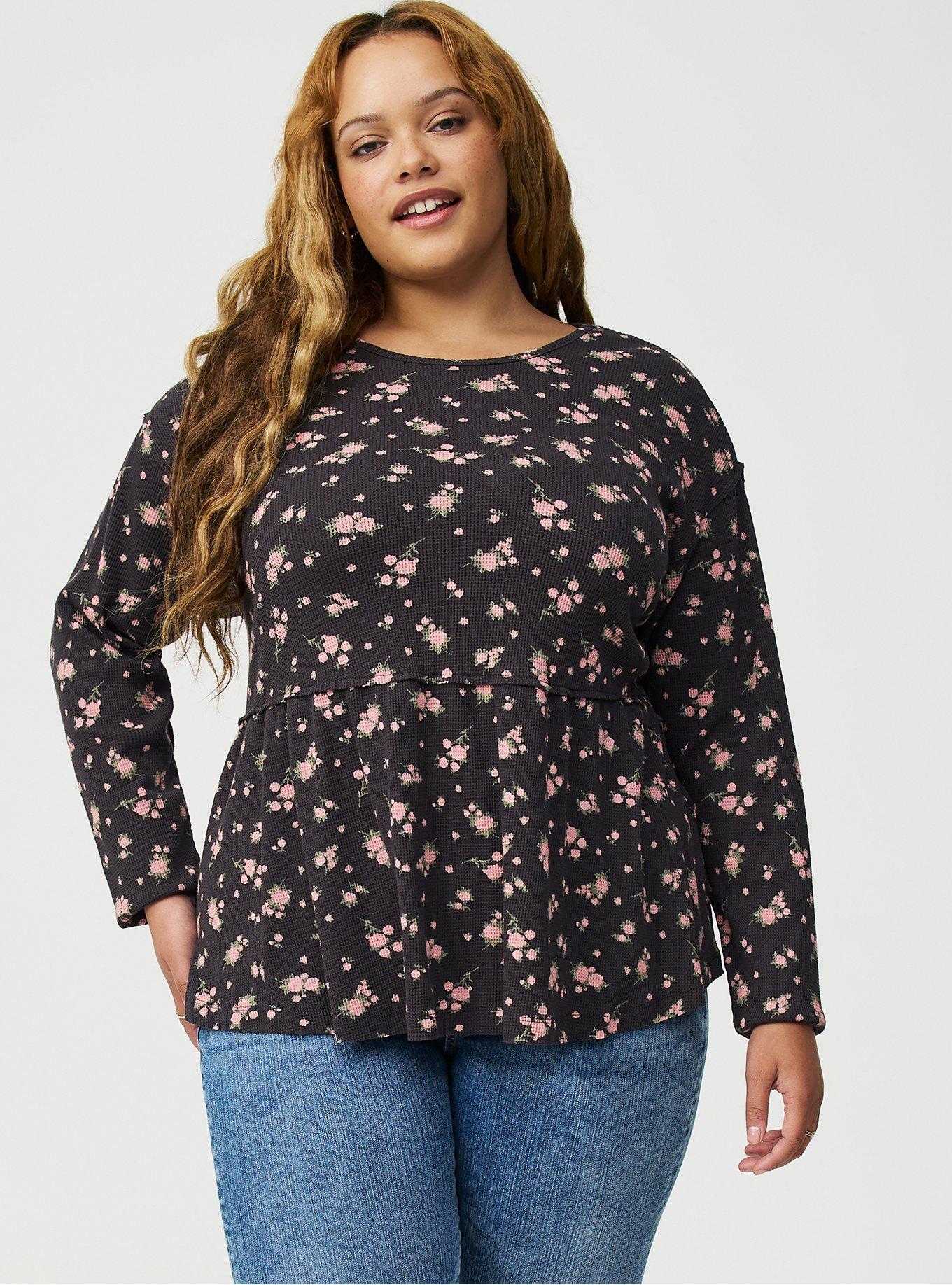 Thermal Crew Long Sleeve Top, WANNA DITSY FLORAL PHANTOM, alternate