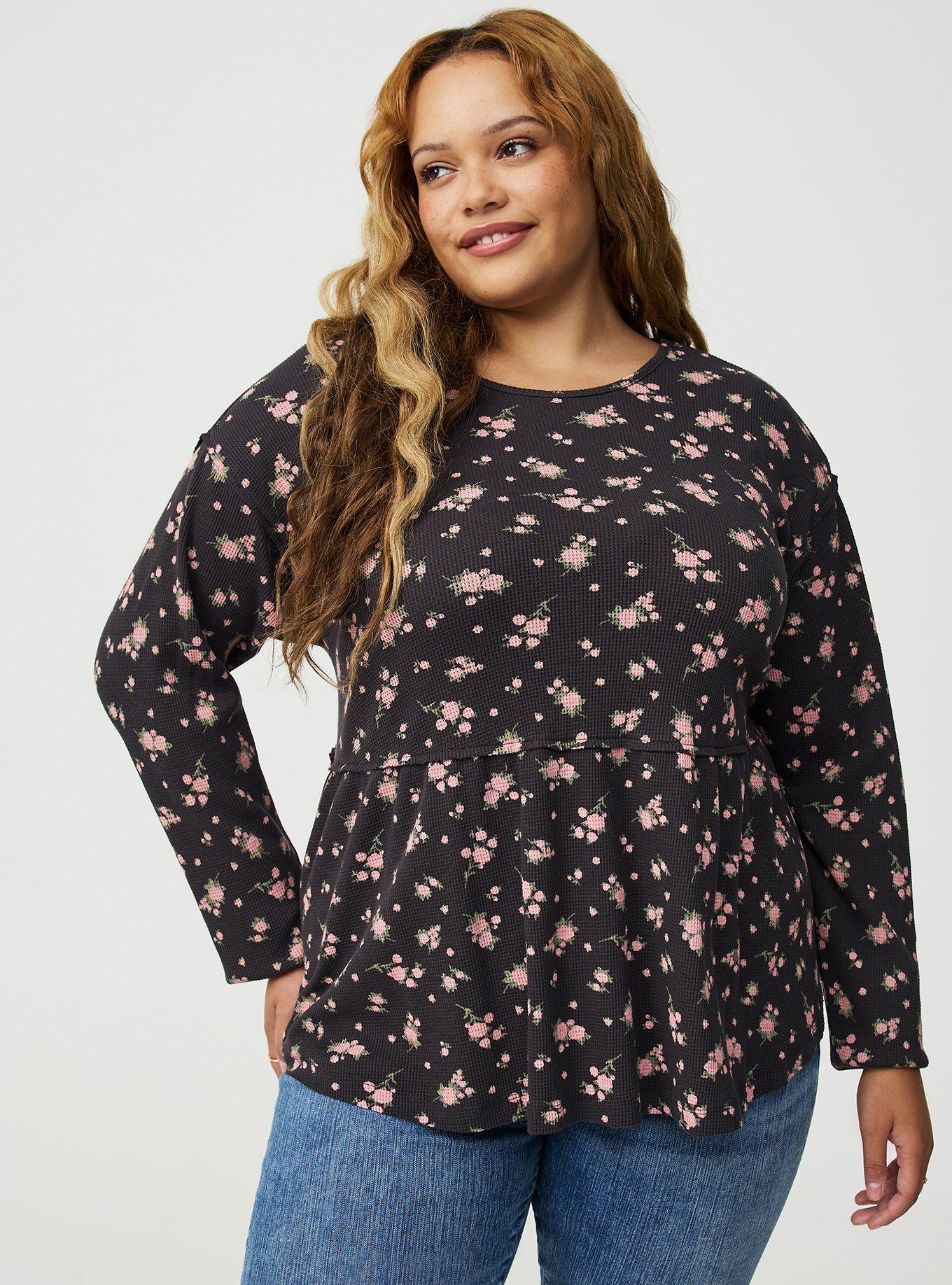 Thermal Crew Long Sleeve Top, WANNA DITSY FLORAL PHANTOM, hi-res