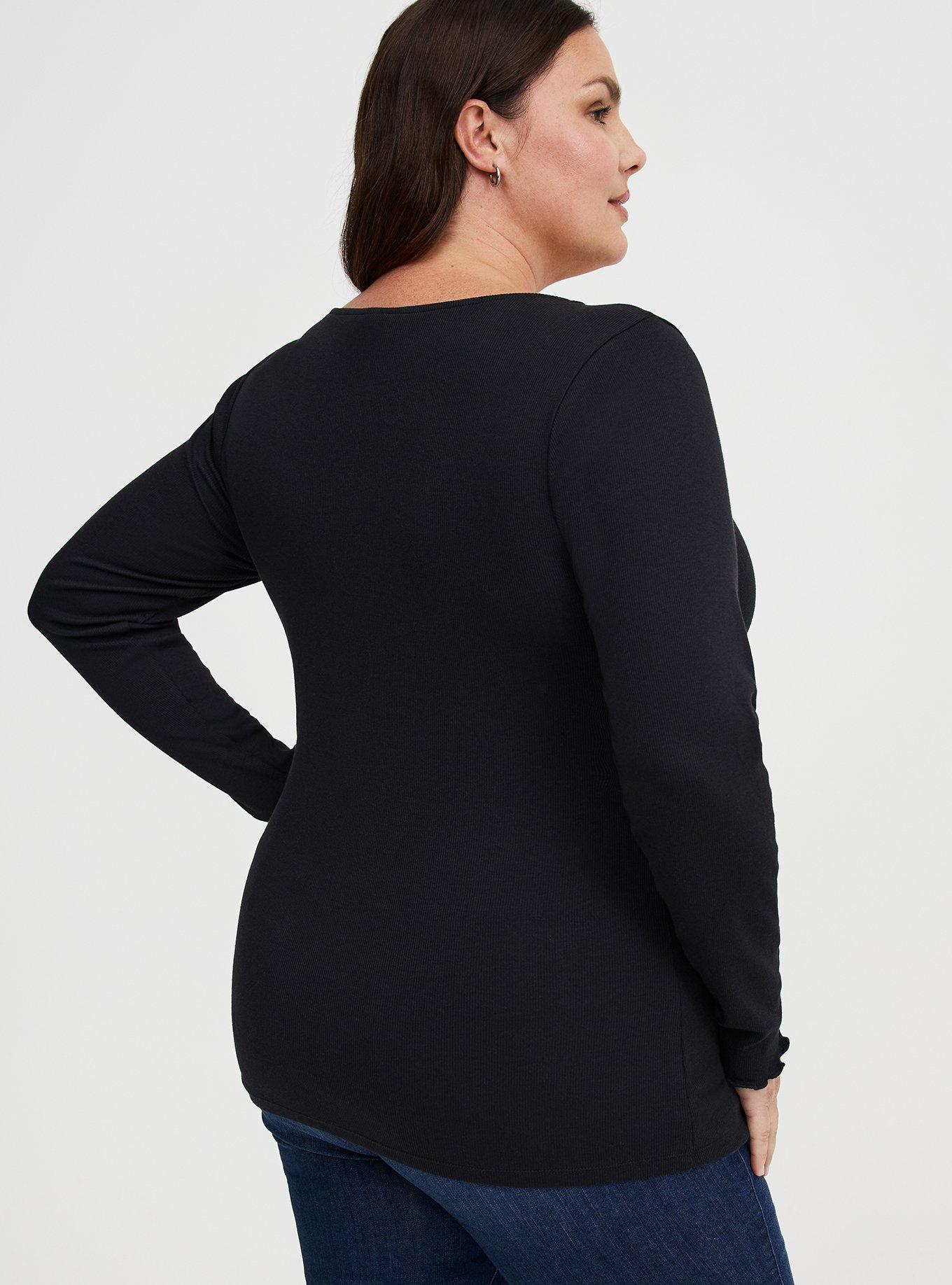 Cotton Modal Rib Henley Top