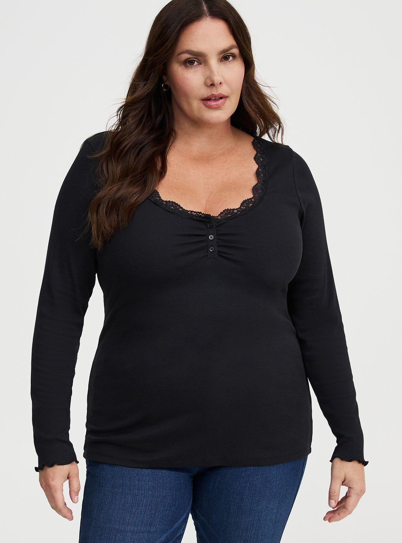 Cotton Modal Rib Henley Top