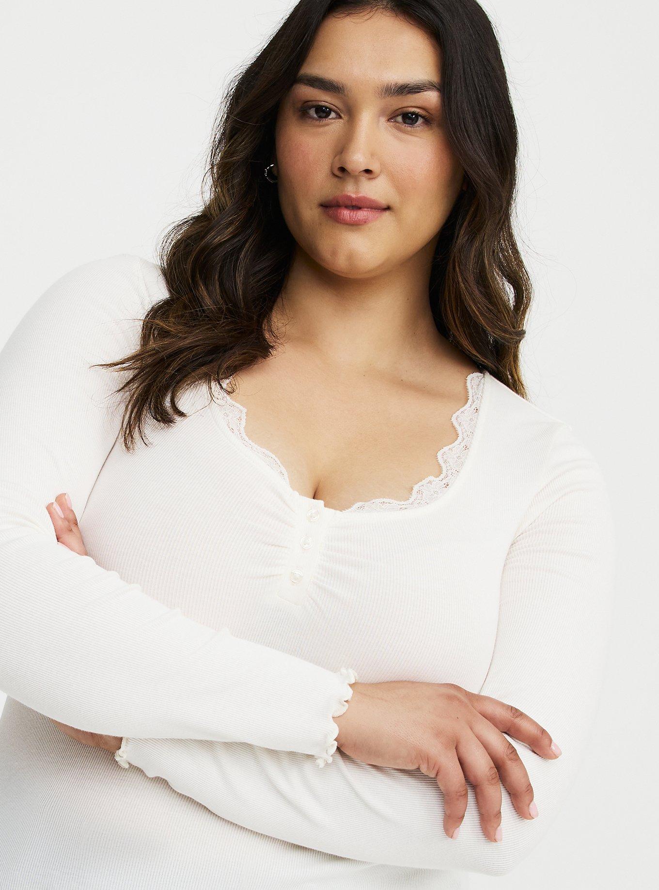 Cotton Modal Rib Henley Top, WHISPER WHITE, alternate