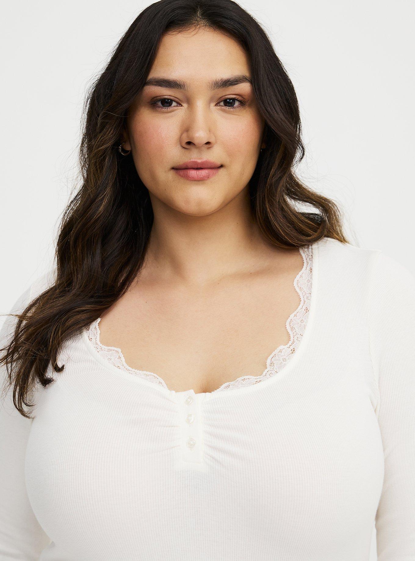 Cotton Modal Rib Henley Top, WHISPER WHITE, alternate