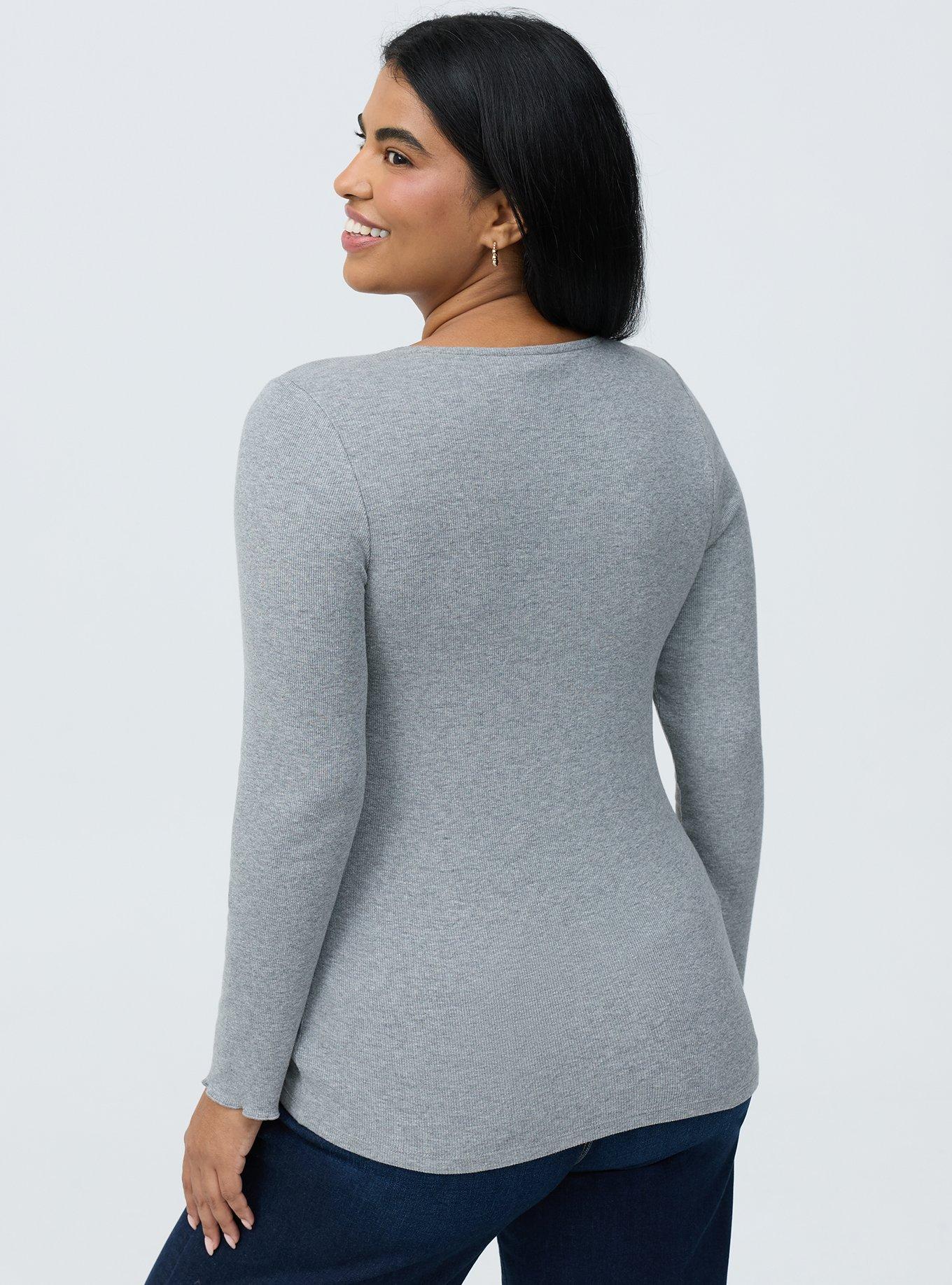 Cotton Modal Rib Henley Top