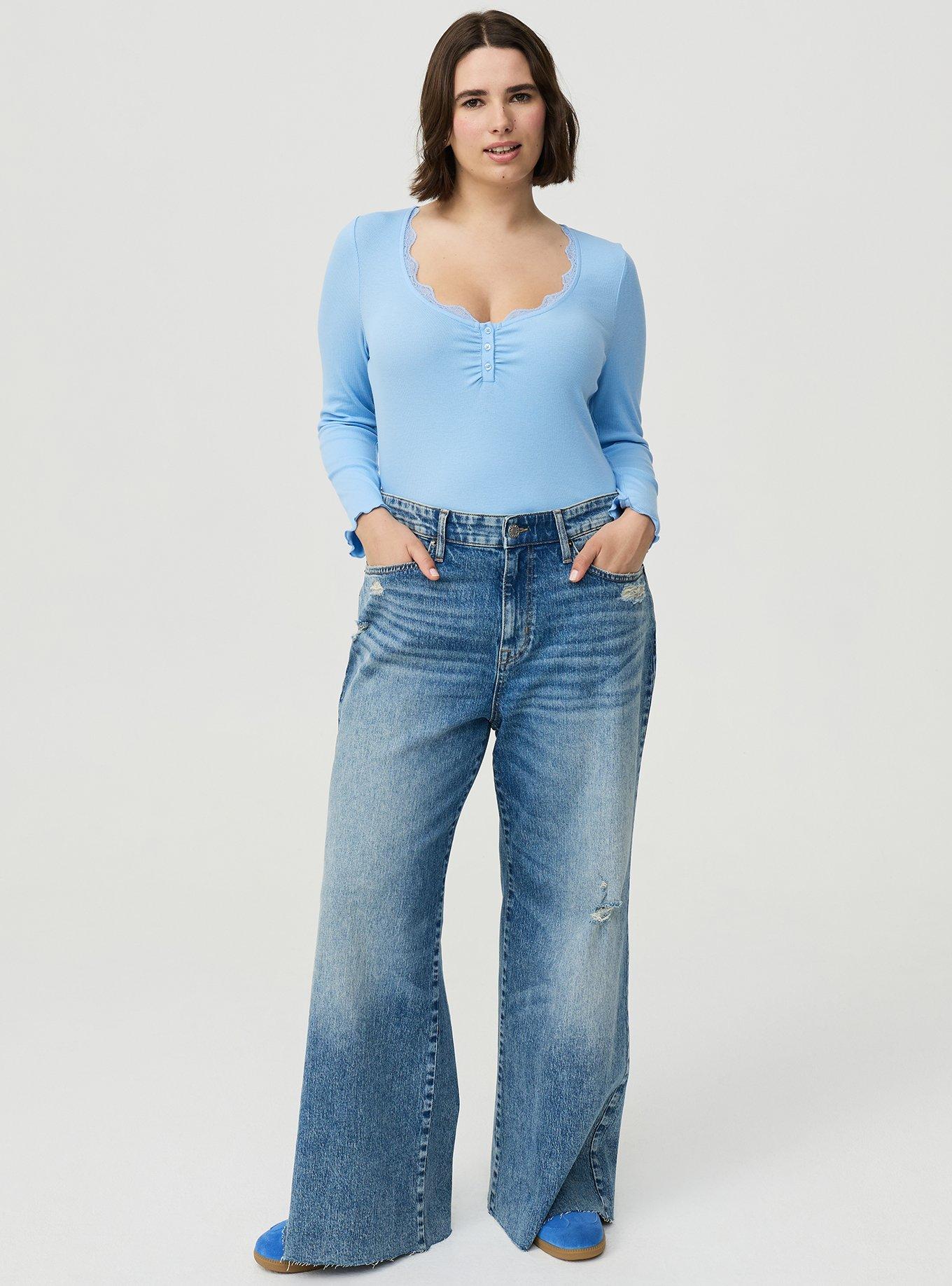 Cotton Modal Rib Henley Top, PLACID BLUE, alternate