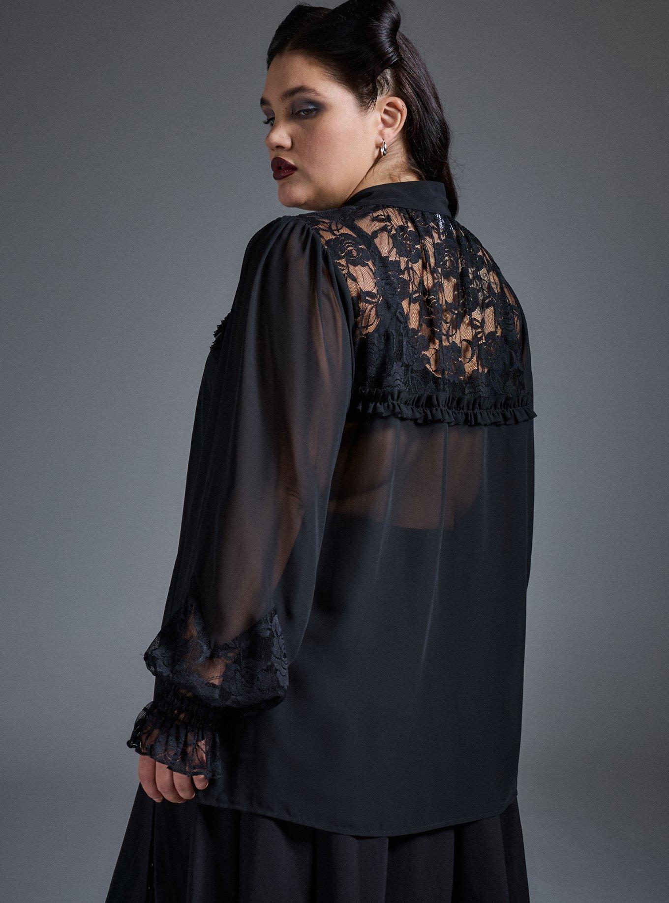 Nightfall Lace Detail Button Up Top