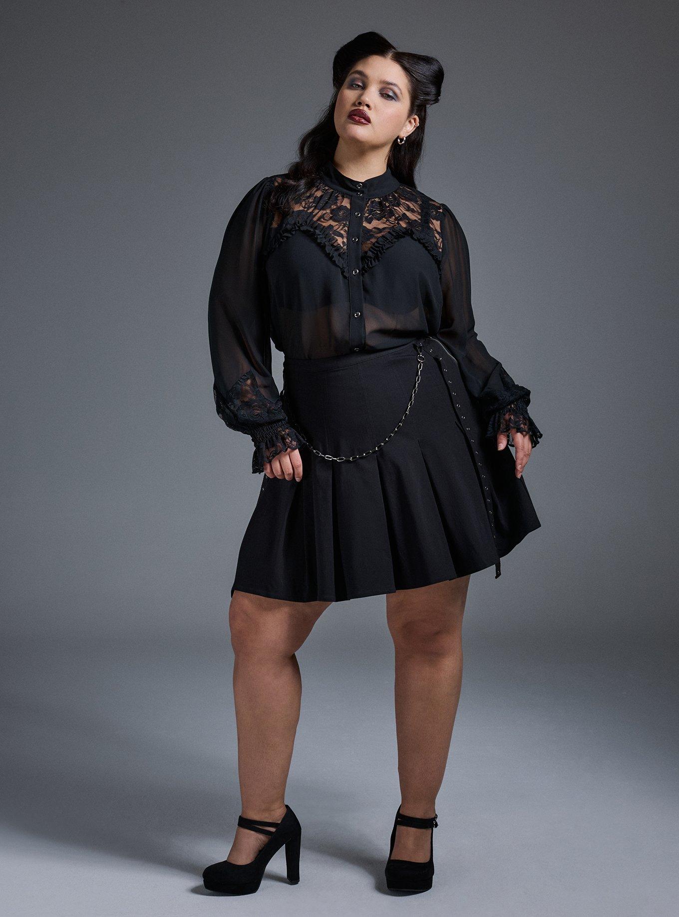 Nightfall Lace Detail Button Up Top