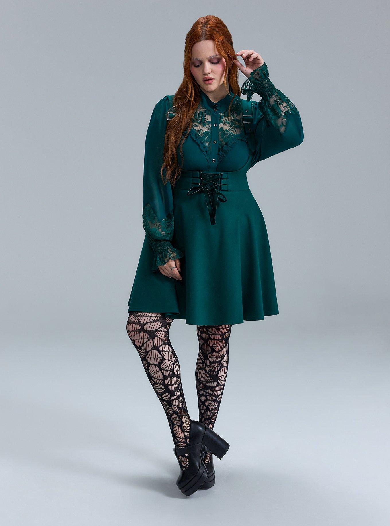 Nightfall Lace Detail Button Up Top, BOTANICAL GARDEN, alternate
