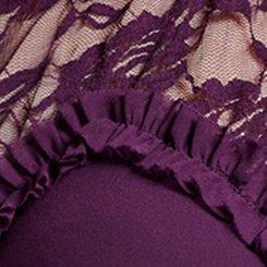 Nightfall Lace Detail Button Up Top, POTENT PURPLE, swatch