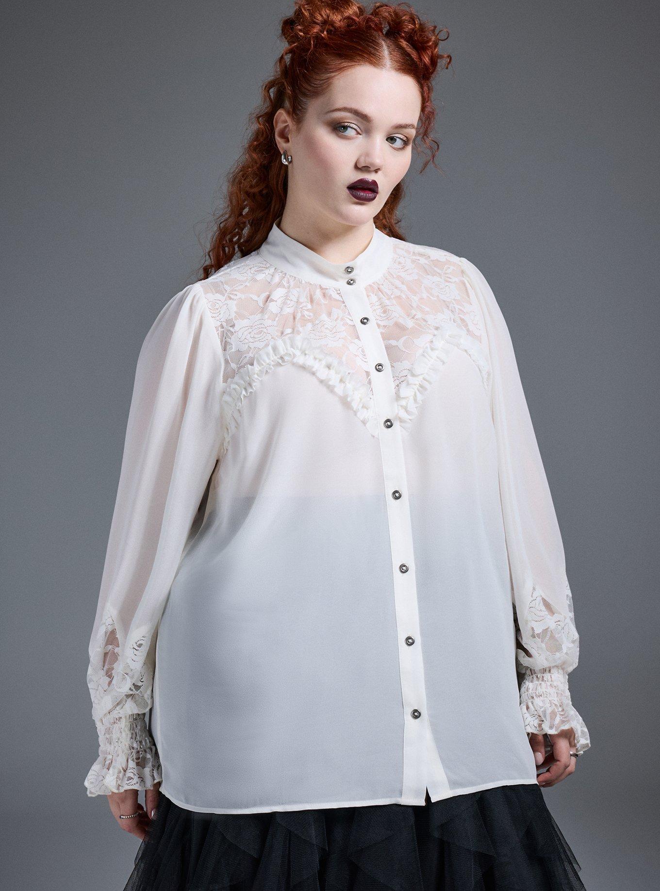 Nightfall Lace Detail Button Up Top