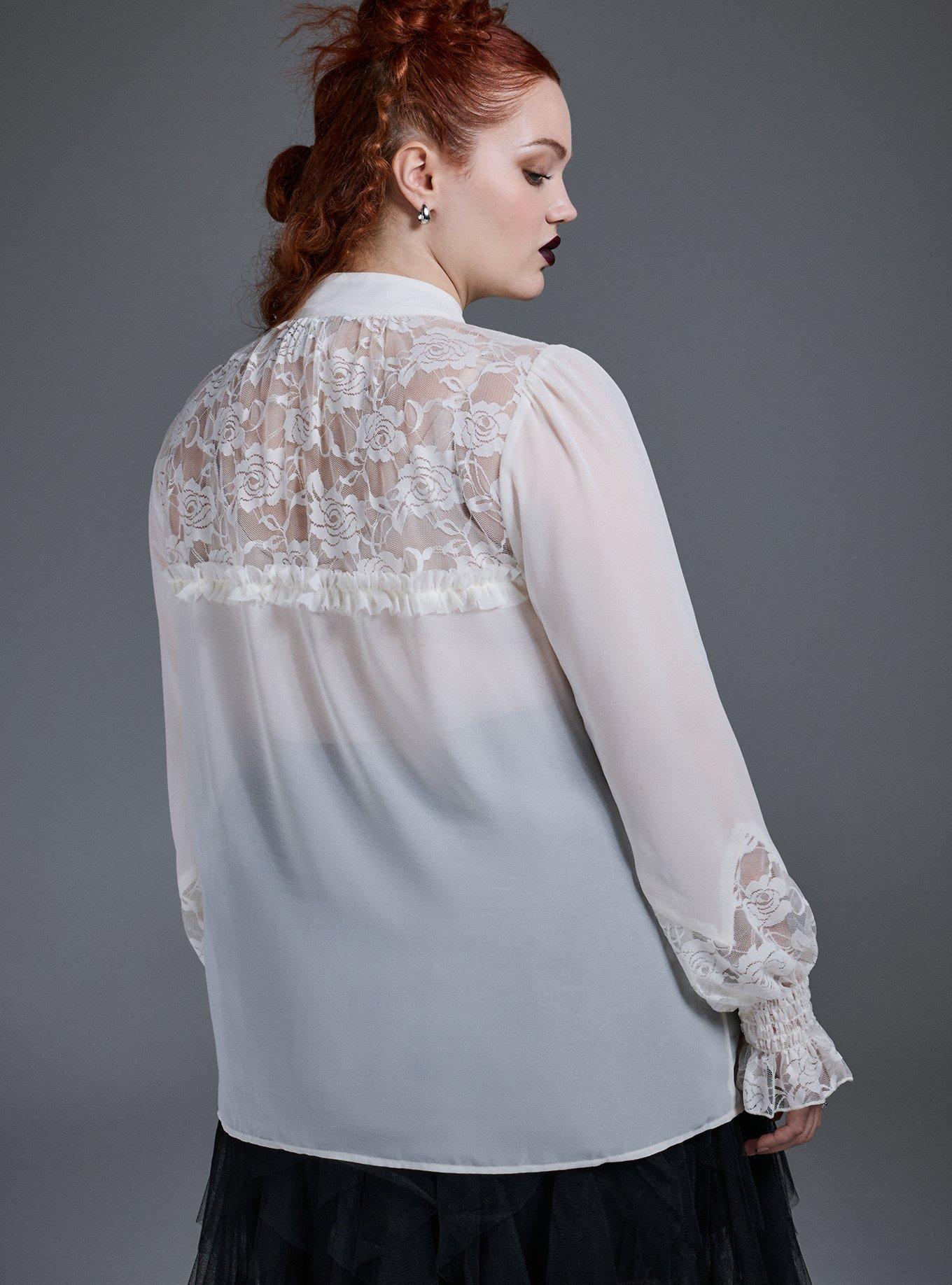 Nightfall Lace Detail Button Up Top
