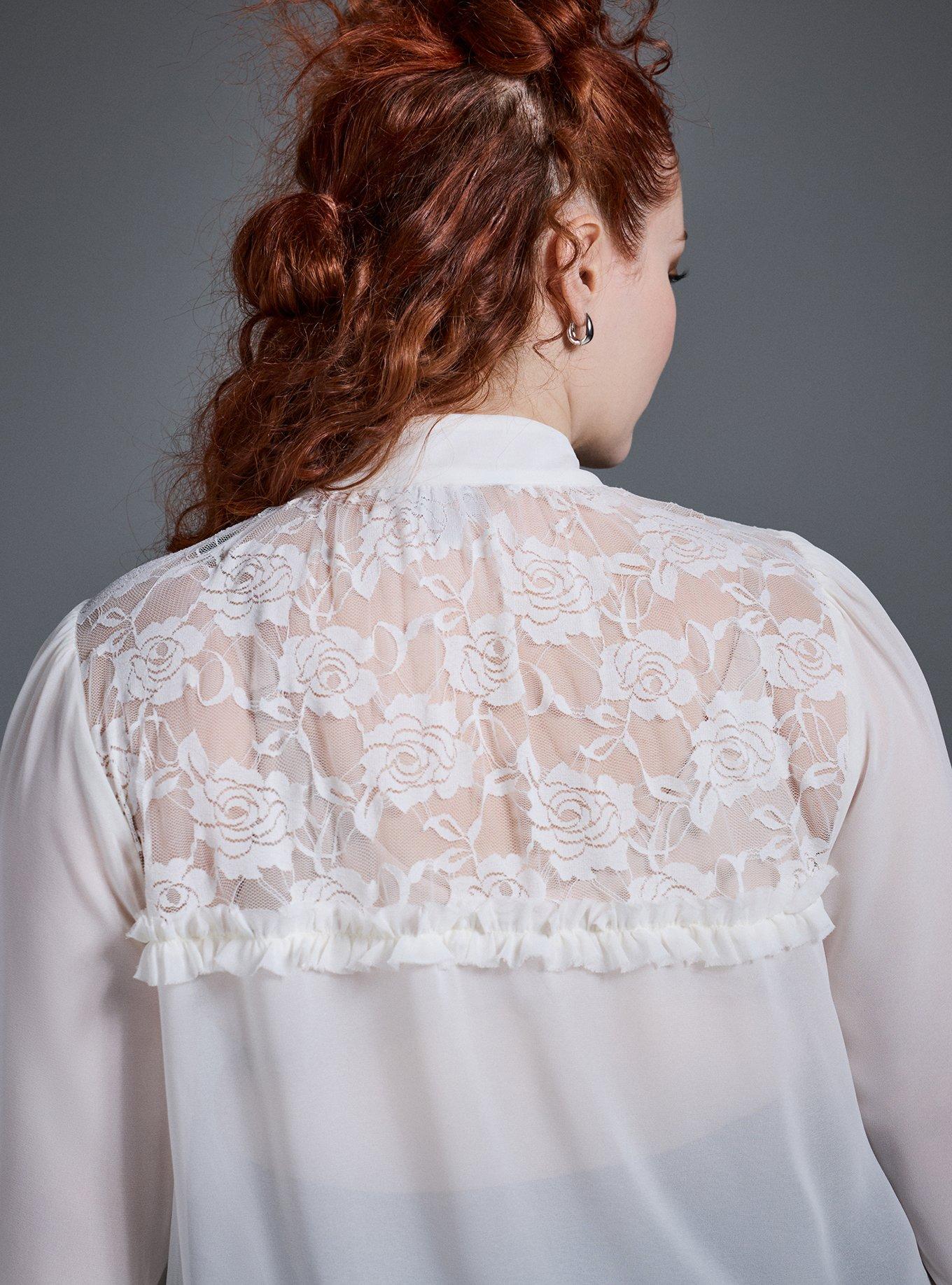 Nightfall Lace Detail Button Up Top