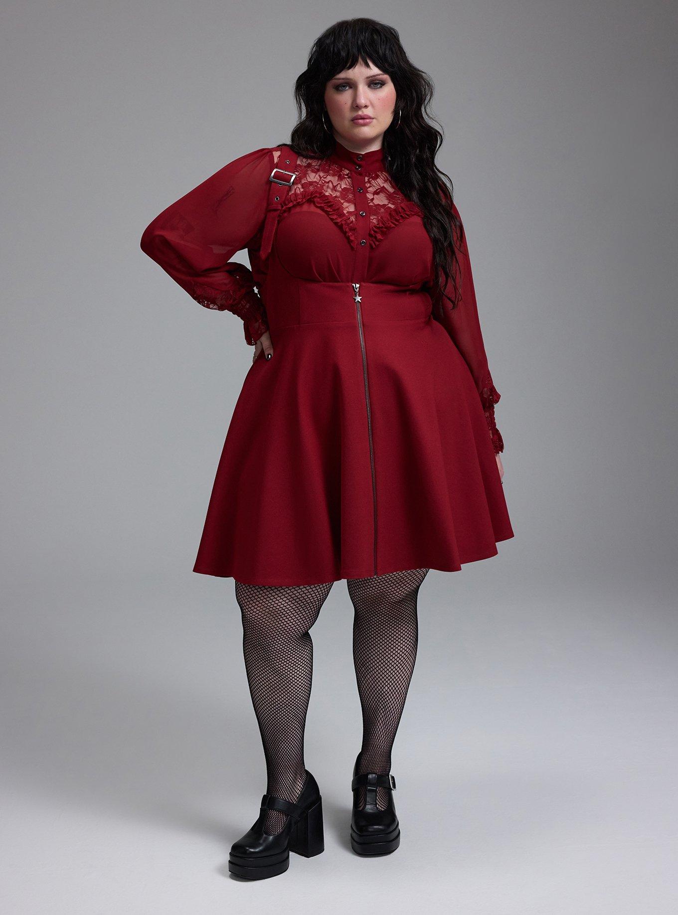 Nightfall Lace Detail Button-Up Top, Sun Dried Tomato, alternate