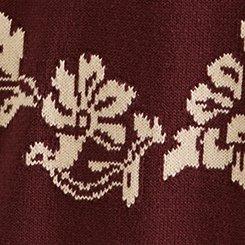 Plus Size Festi Cropped Cardigan, REMA STRIPE FLORAL RED MAHOGANY, swatch