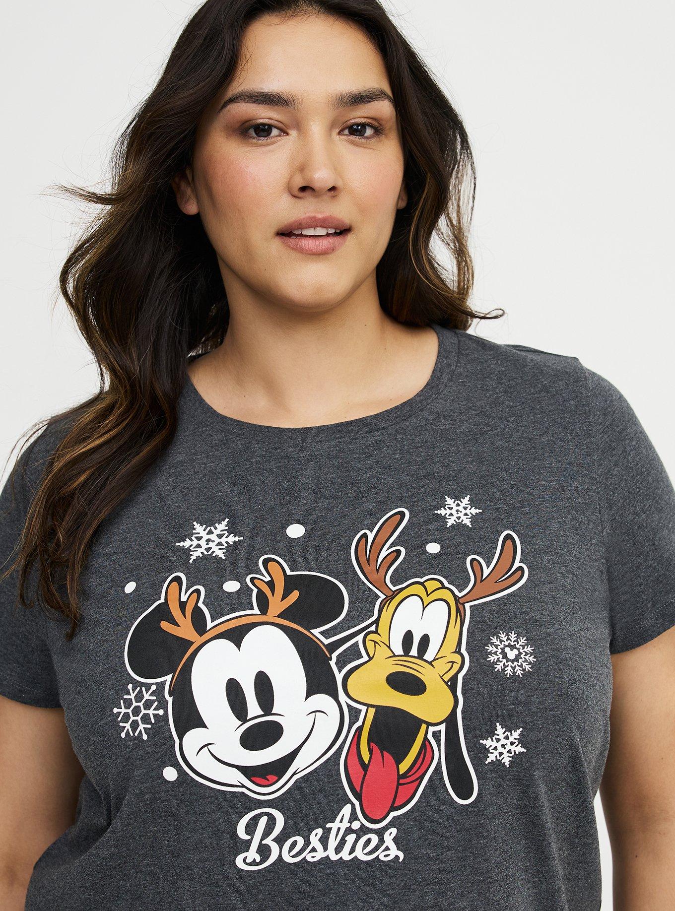 Mickey Mouse Lounge Tee, MICKEY AND PLUTO SNOWFLAKE CHARCOAL, alternate