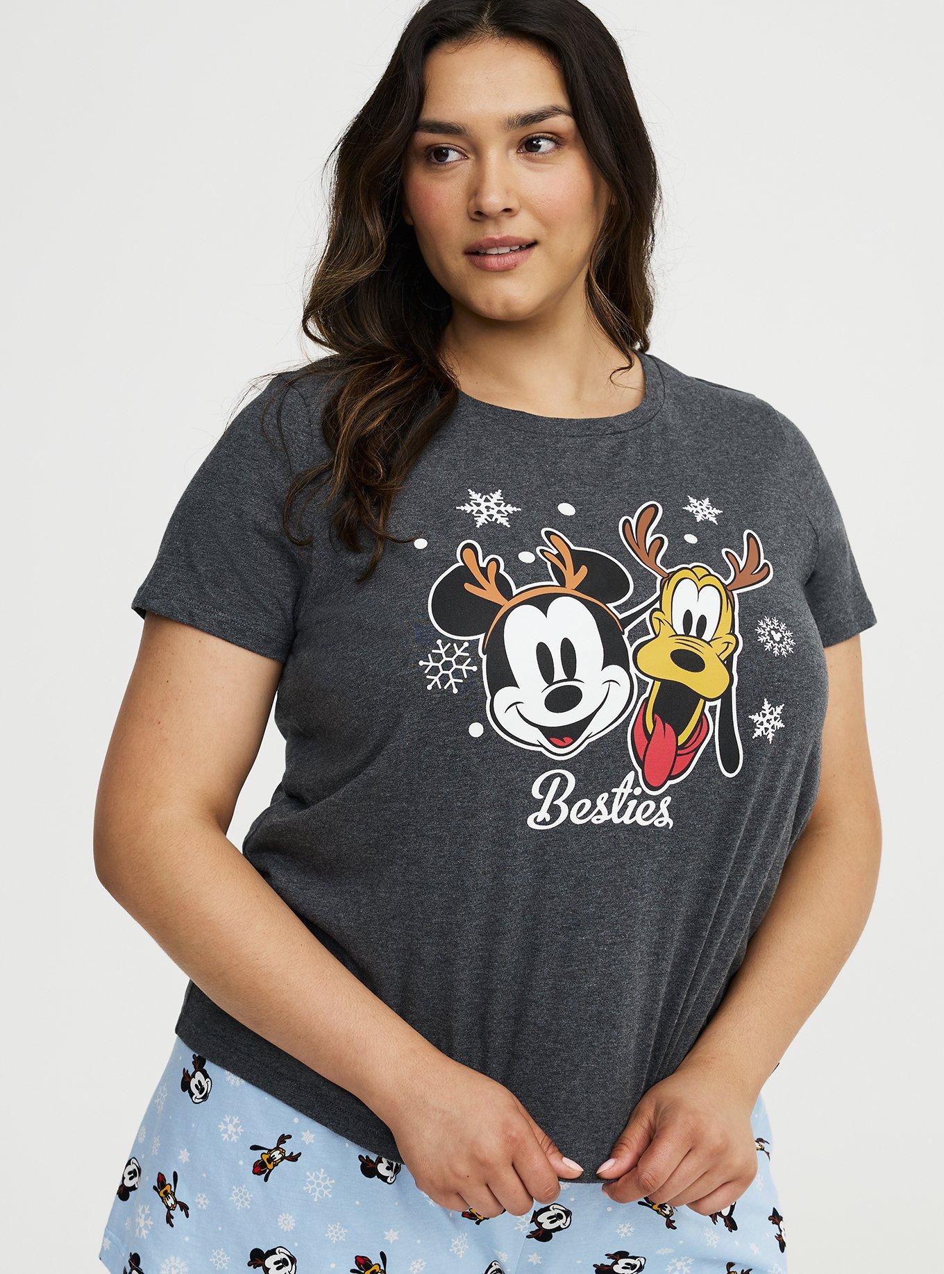 Mickey Mouse Lounge Tee, MICKEY AND PLUTO SNOWFLAKE CHARCOAL, alternate