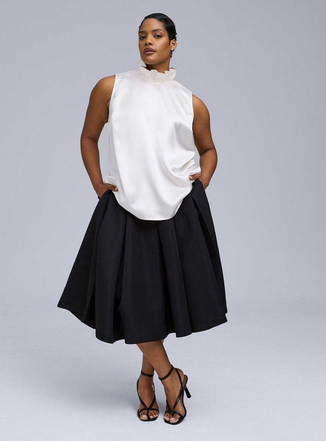 Belle Isle Ruffle Neck Bow Back Top