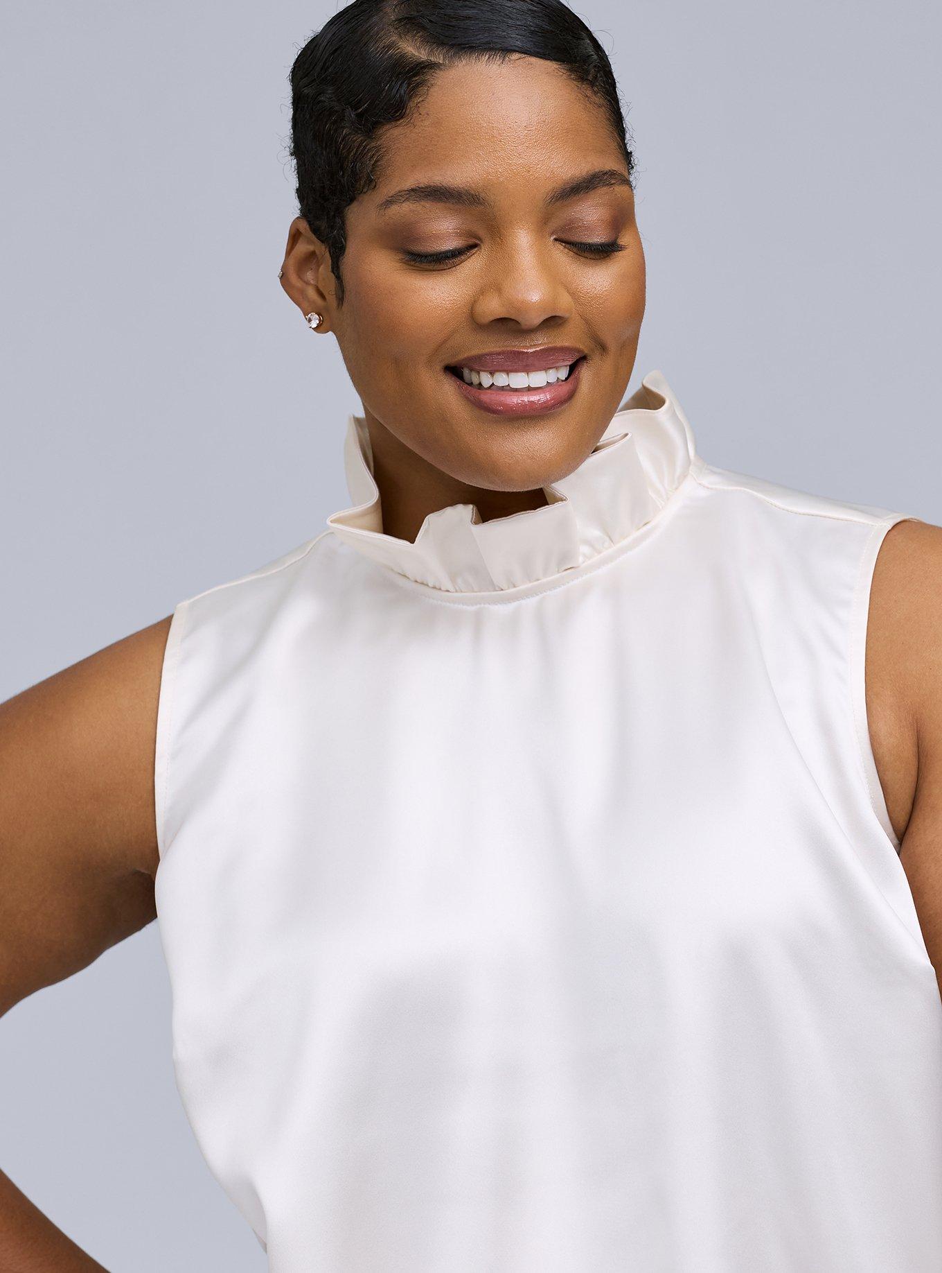 Belle Isle Ruffle Neck Bow Back Top