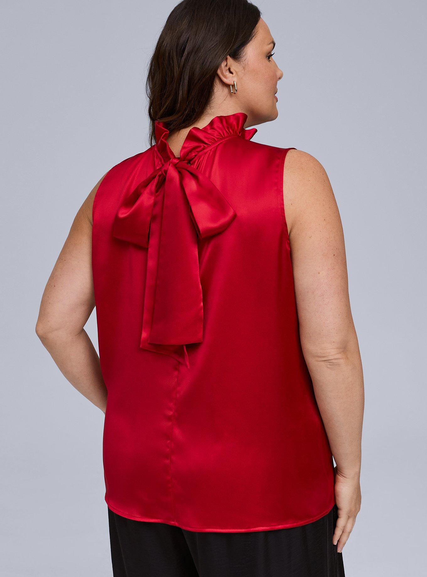 Belle Isle Ruffle Neck Bow Back Top